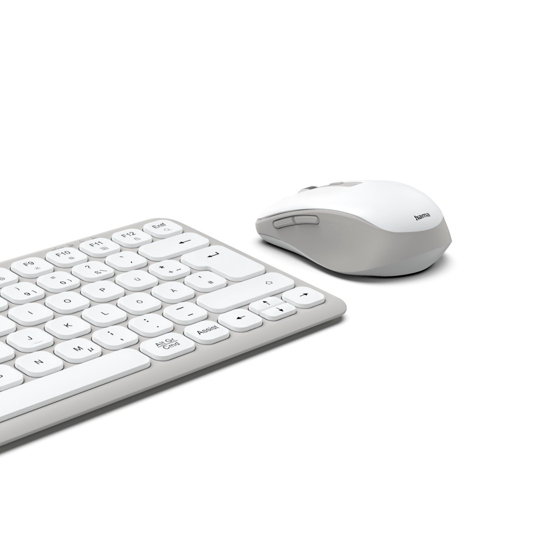 Hama Tastatur- und Maus-Set »Kabelloses Tastatur-Maus-Set "WKM-500"«, (Multi Device, 2x Bluetooth, 1x Funk, DE, weiß, klein)