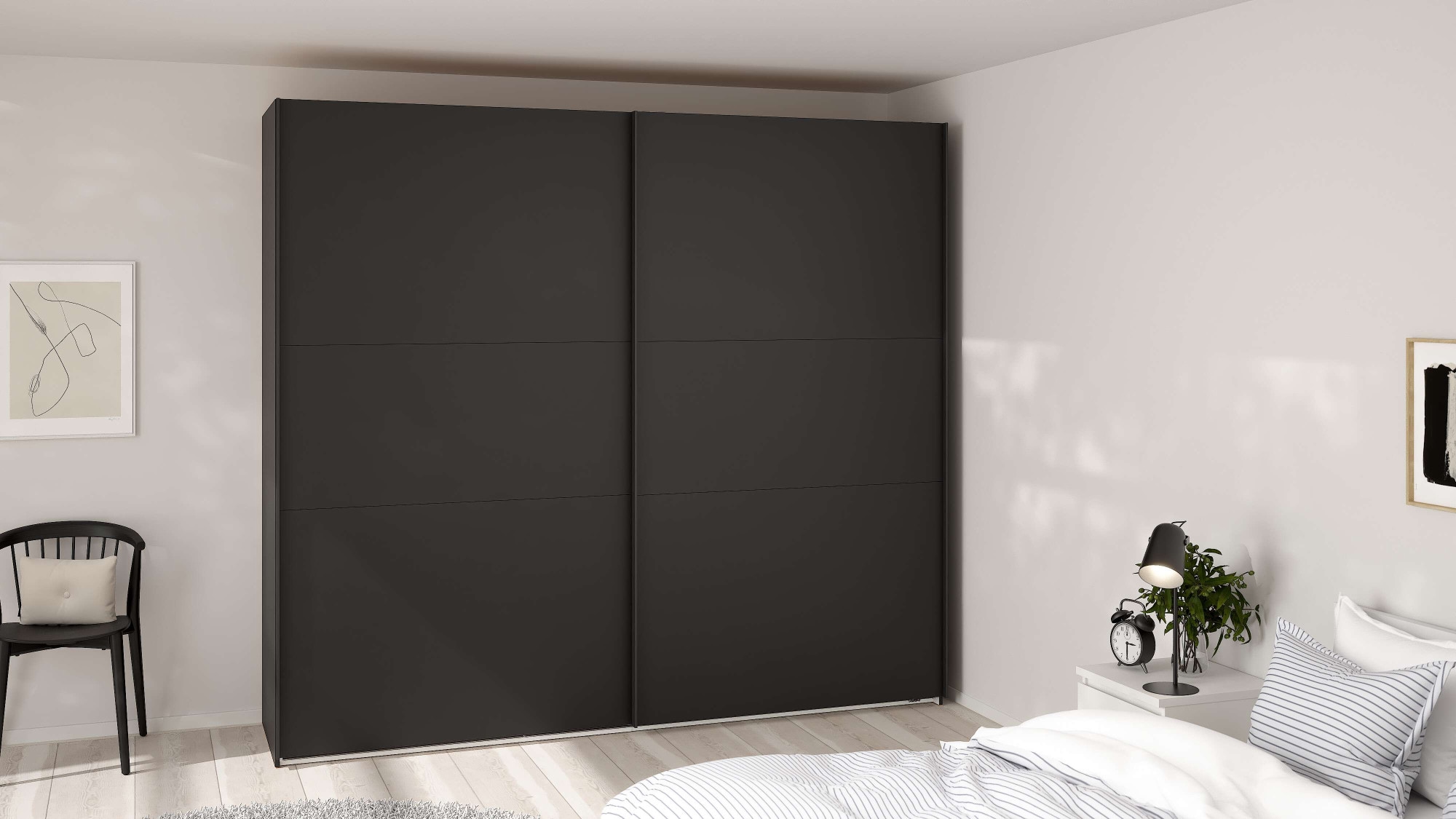 Home affaire Schwebetürenschrank "COMO mit 2 Schwebetüren, moderner und eleganter Kleiderschrank" Viel Stauraum, mit Safe-Slide-Funktion, Made in Denmark