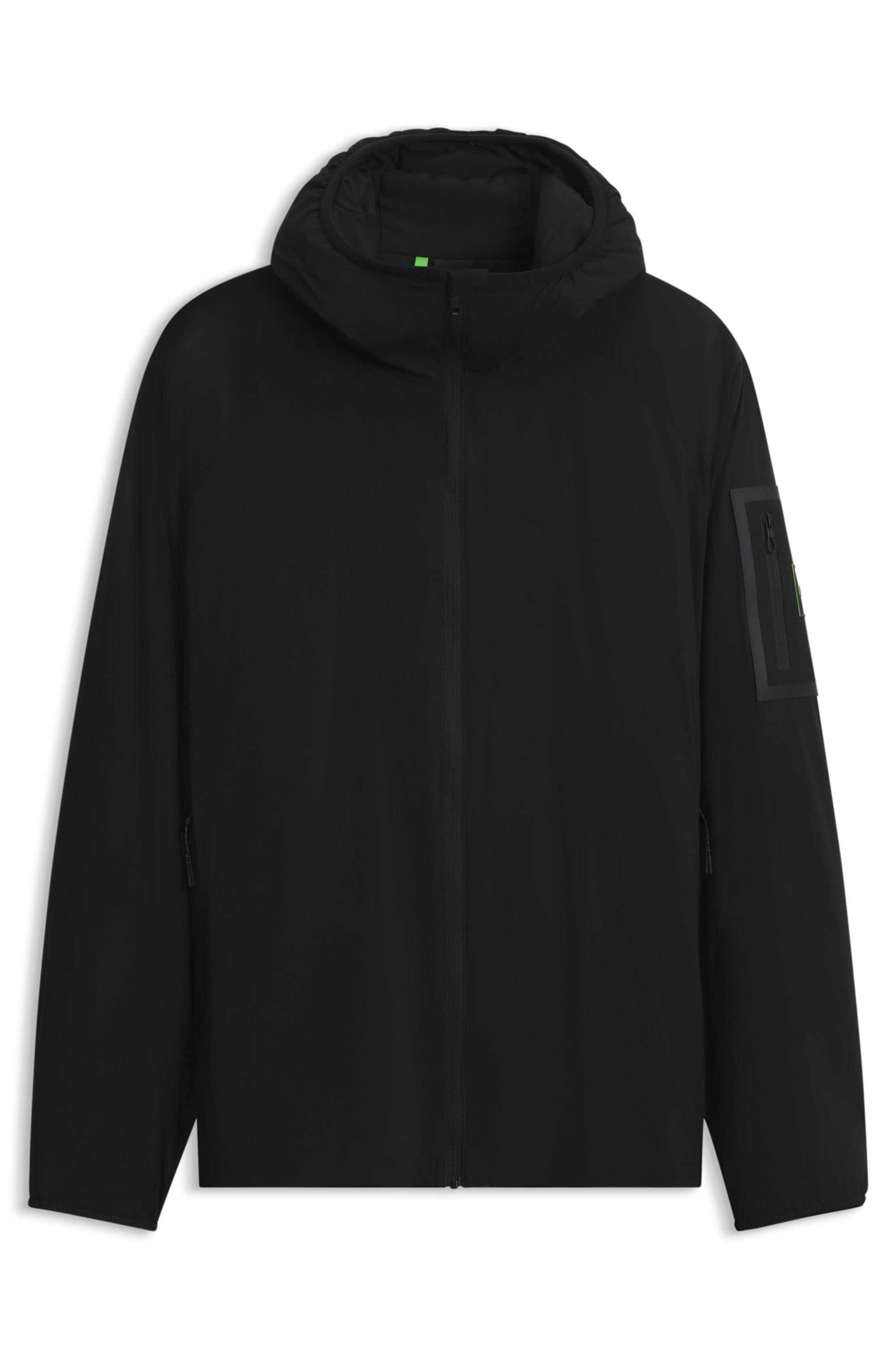 BOSS GREEN Outdoorjacke mit Kapuze leicht wattiert, 4-Wege-Stretch-Qualität, Regular Fit