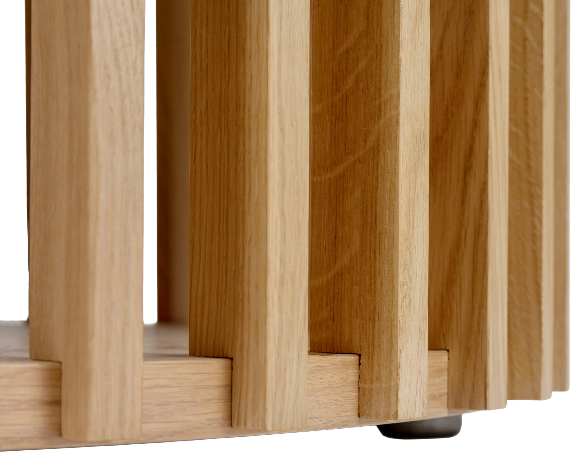 Woodman Couchtisch »Drum, Breite/Tiefe/Höhe: 83/83/42 cm«, Holzfurnier aus Eiche, Sproßen aus massiver Eiche