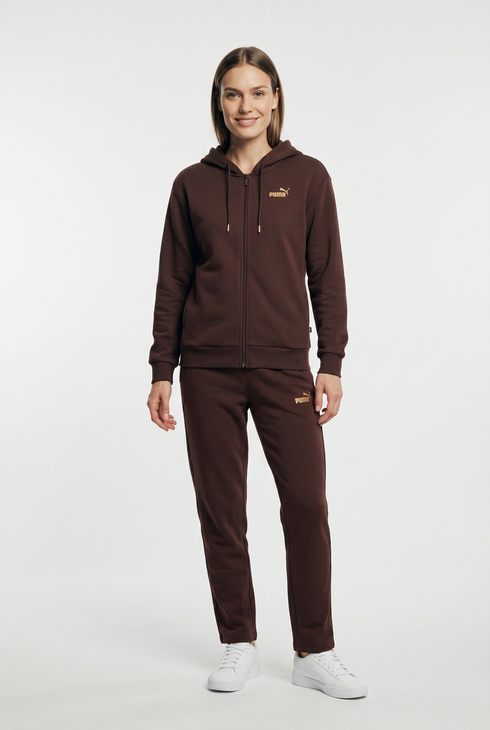 PUMA Trainingsanzug »METALLIC HOODED STANDARD SWEAT SUIT FL OP« 2 mit Kapuze, in weicher Fleece-Qualität