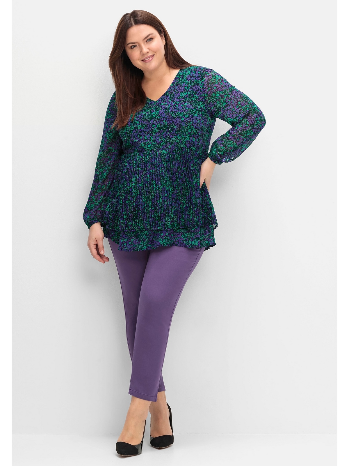 sheego by Joe Browns Tunika »Große Größen«, aus Chiffon, mit Futter