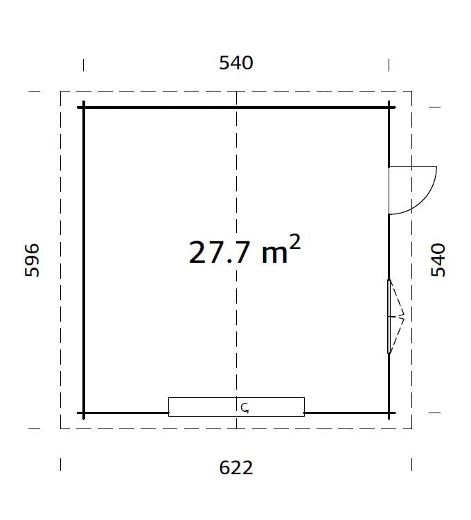 | bestellen BAUR Garage Sektionaltor, cm, BxTxH: »Roger«, mit 622x596x312 Palmako grau