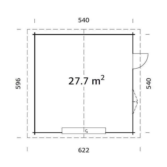 Palmako Garage »Roger«, BxTxH: 622x596x312 cm, mit Sektionaltor, grau  bestellen | BAUR