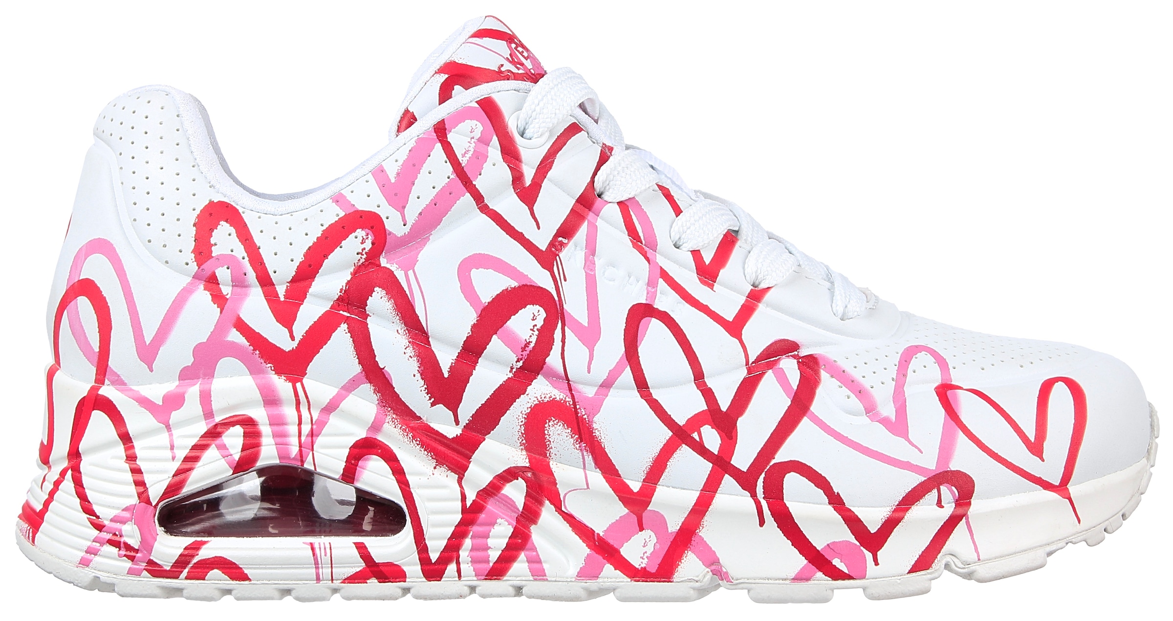 Skechers Wedgesneaker »UNO-SPREAD THE LOVE«, mit auffälligem Graffiti-Print, Freizeitschuh, Halbschuh, Schnürschuh