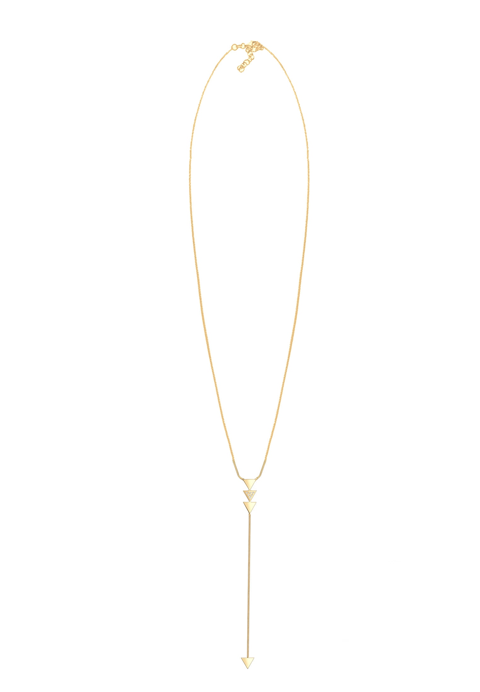 Elli Collierkettchen »Y-Kette Dreieck Glas Kristalle Weiß 925 Sterling Silber«