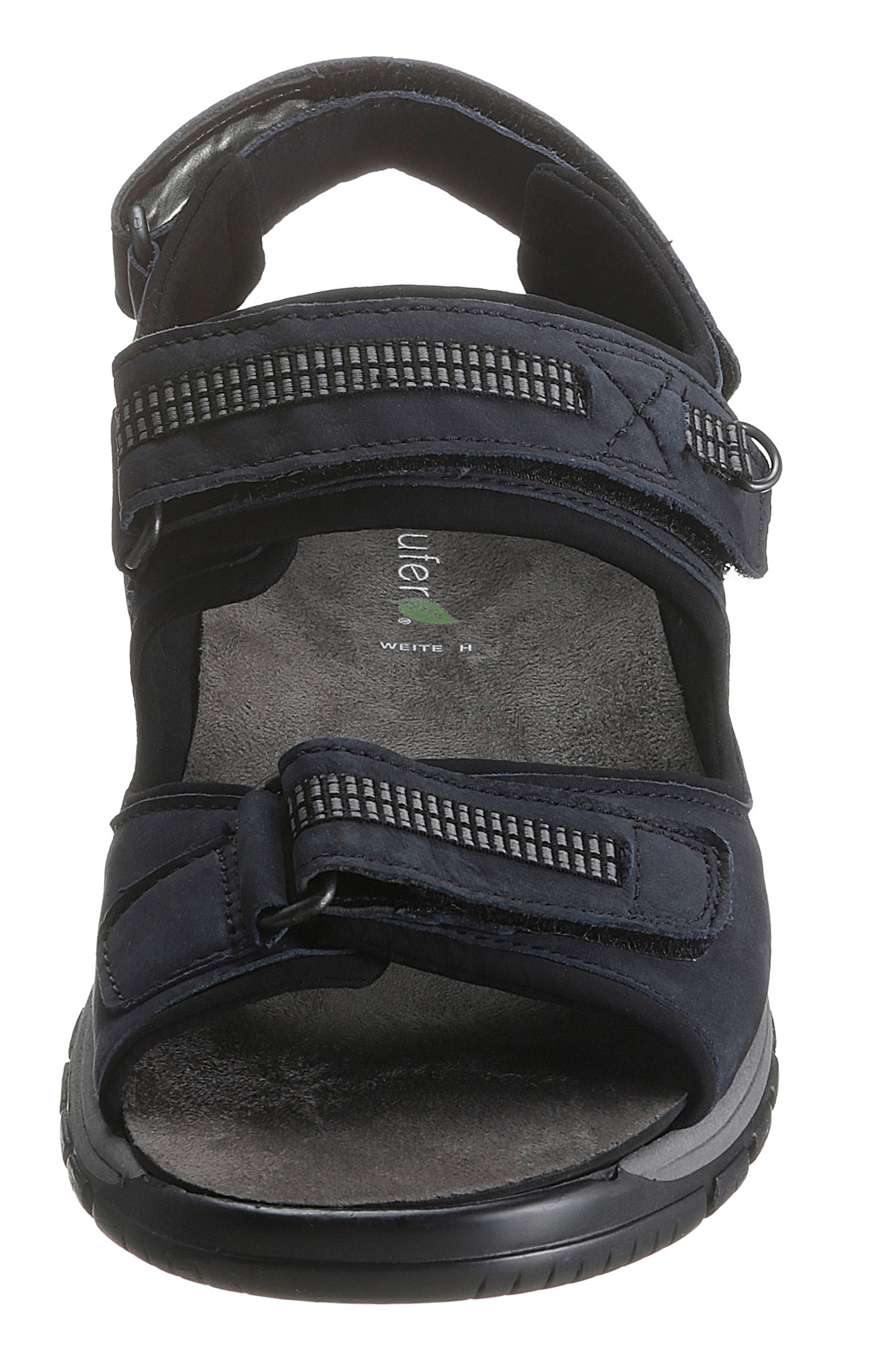 Riemchensandale WALDLÄUFER "HARALD", Herren, Gr. 10 (44,5), blau (dunkelblau), Nubukleder, Schuhe Riemchensandale, Sommerschuh, Klettschuh, Outdoorschuh, in Weite G 3