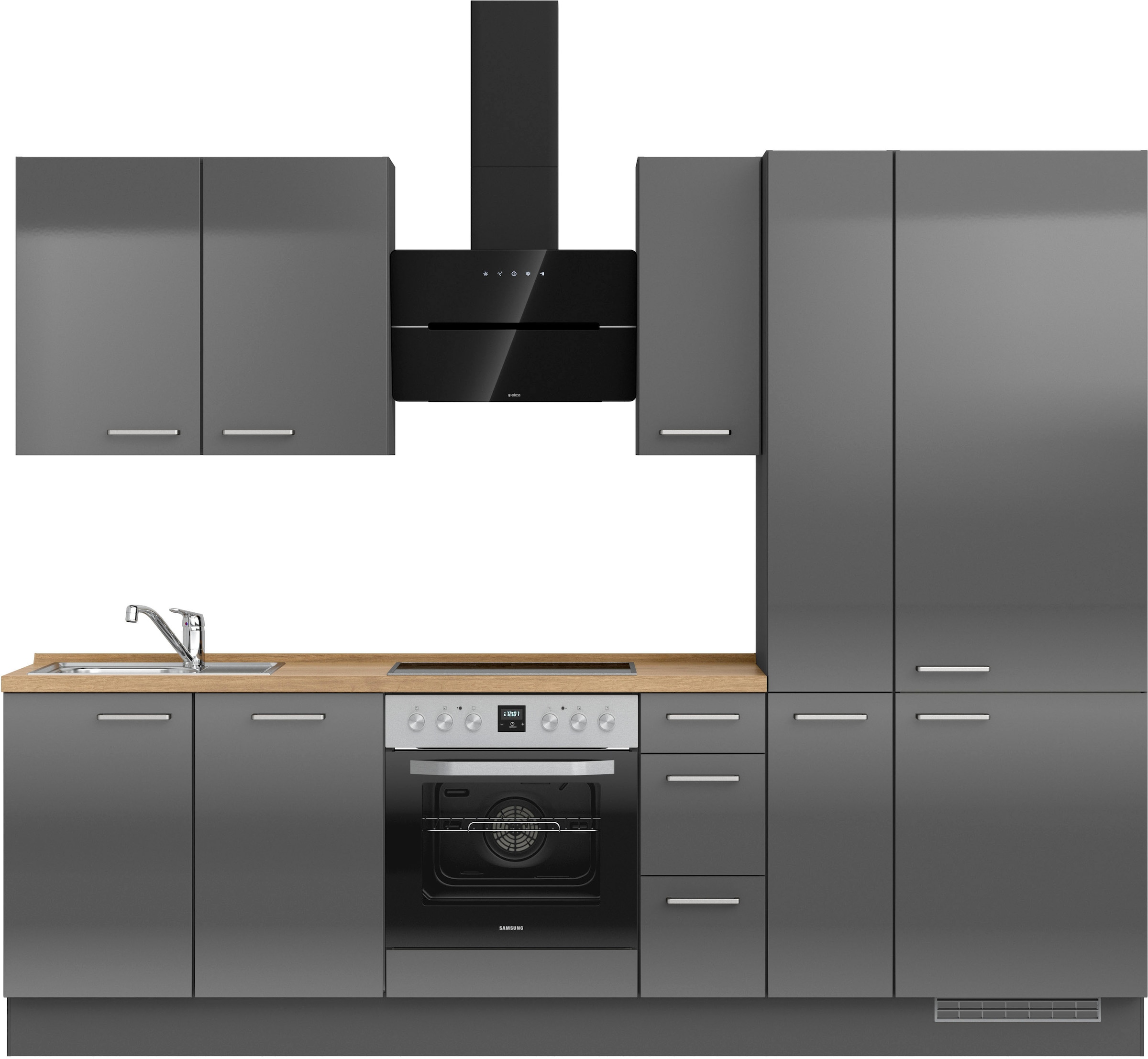 nobilia 1100000002199 ""Flash II", NEU: individuell anpassbar mit gratis Profi-Beratung" vormontiert, Breite 270 cm, Ausrichtung wählbar, wahlw. mit E-Geräten