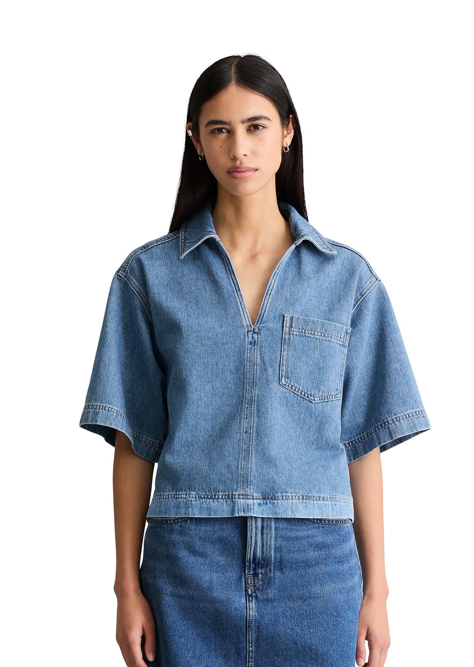 Marc OPolo DENIM Kurzarmbluse "aus reinem Organic Cotton"