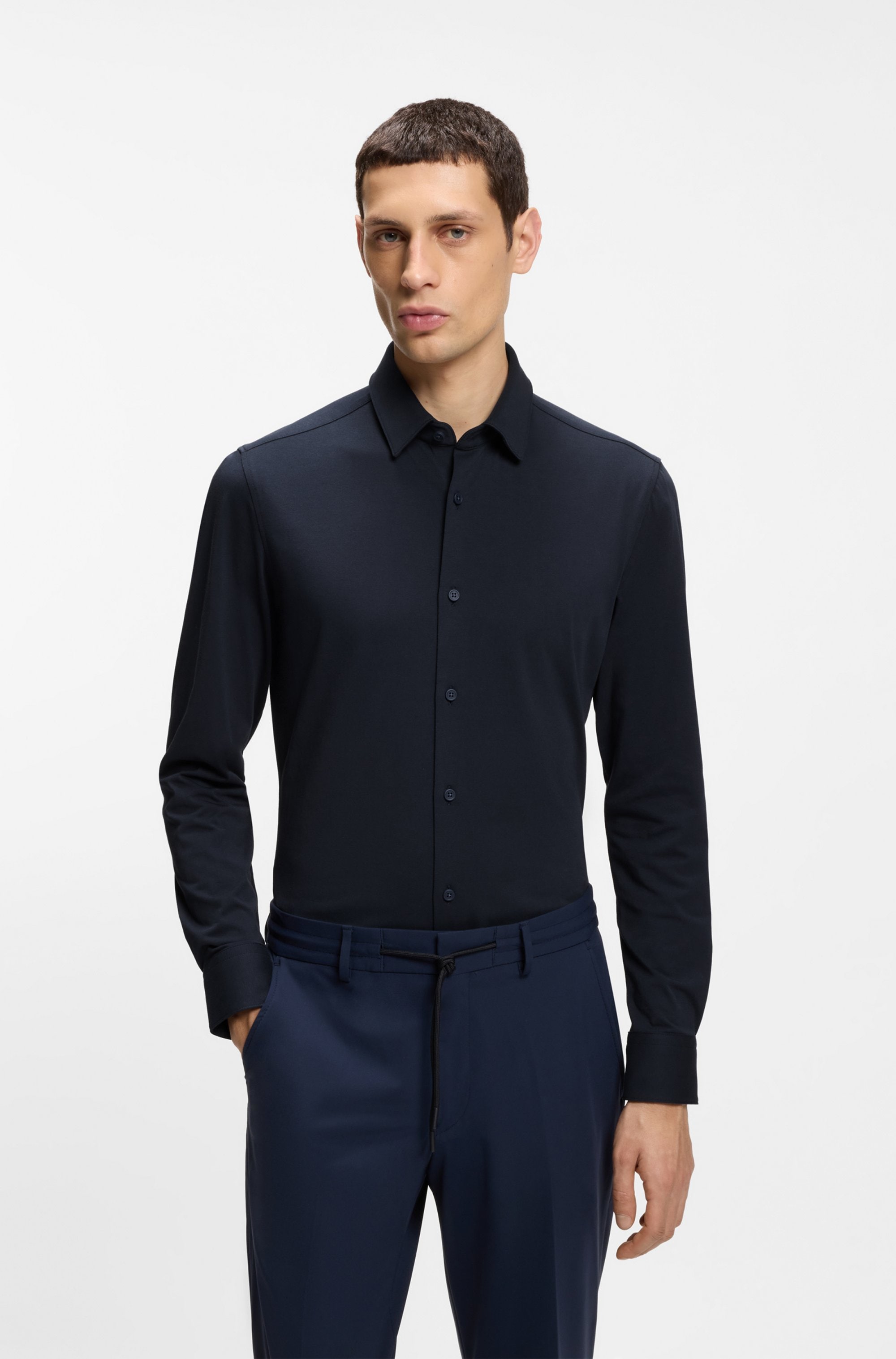 BOSS Businesshemd »HANK« Kentkragen, Slim Fit, Baumwoll-Mix mit Performance-Stretch