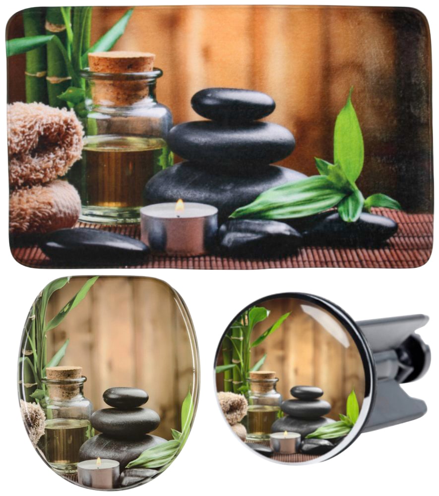 Sanilo Badaccessoire-Set "Spa" bestehend aus WC-Sitz, Badteppich und Waschb günstig online kaufen