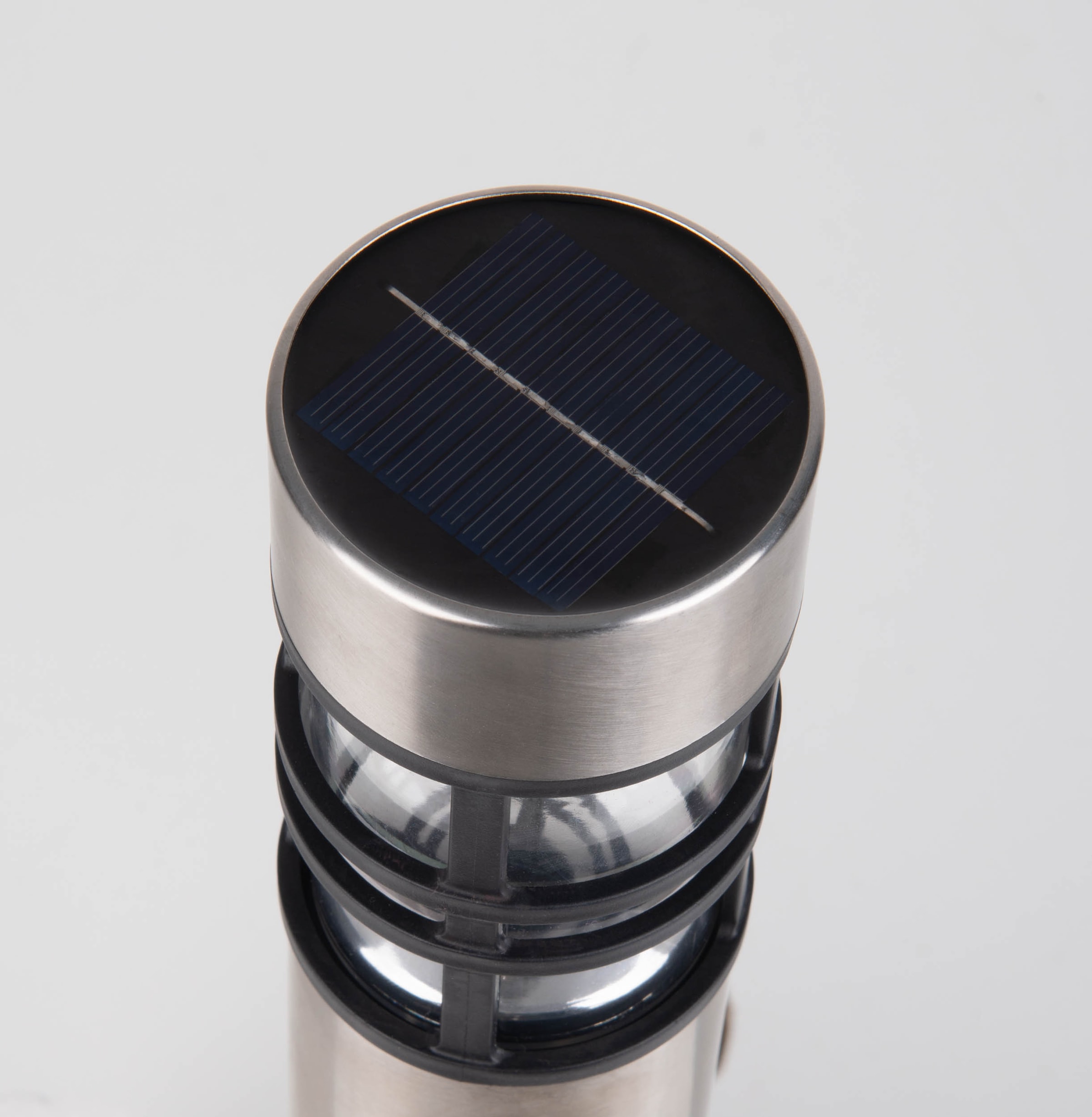 näve LED Solarleuchte »Bobby«, 1 flammig, Leuchtmittel LED-Modul | Leuchtmittel wechselbar, 3er Set, Dämmerungssensor, Schiebeschalter, Höhe 42cm, Edelstahl, IP44