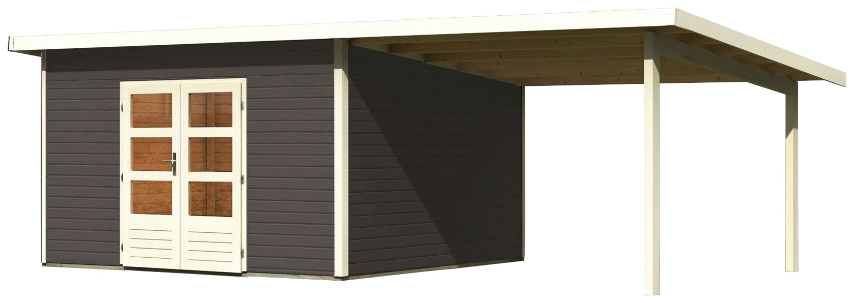 Karibu Gartenhaus »Perlsee 5«, (Set), mit Anbaudach