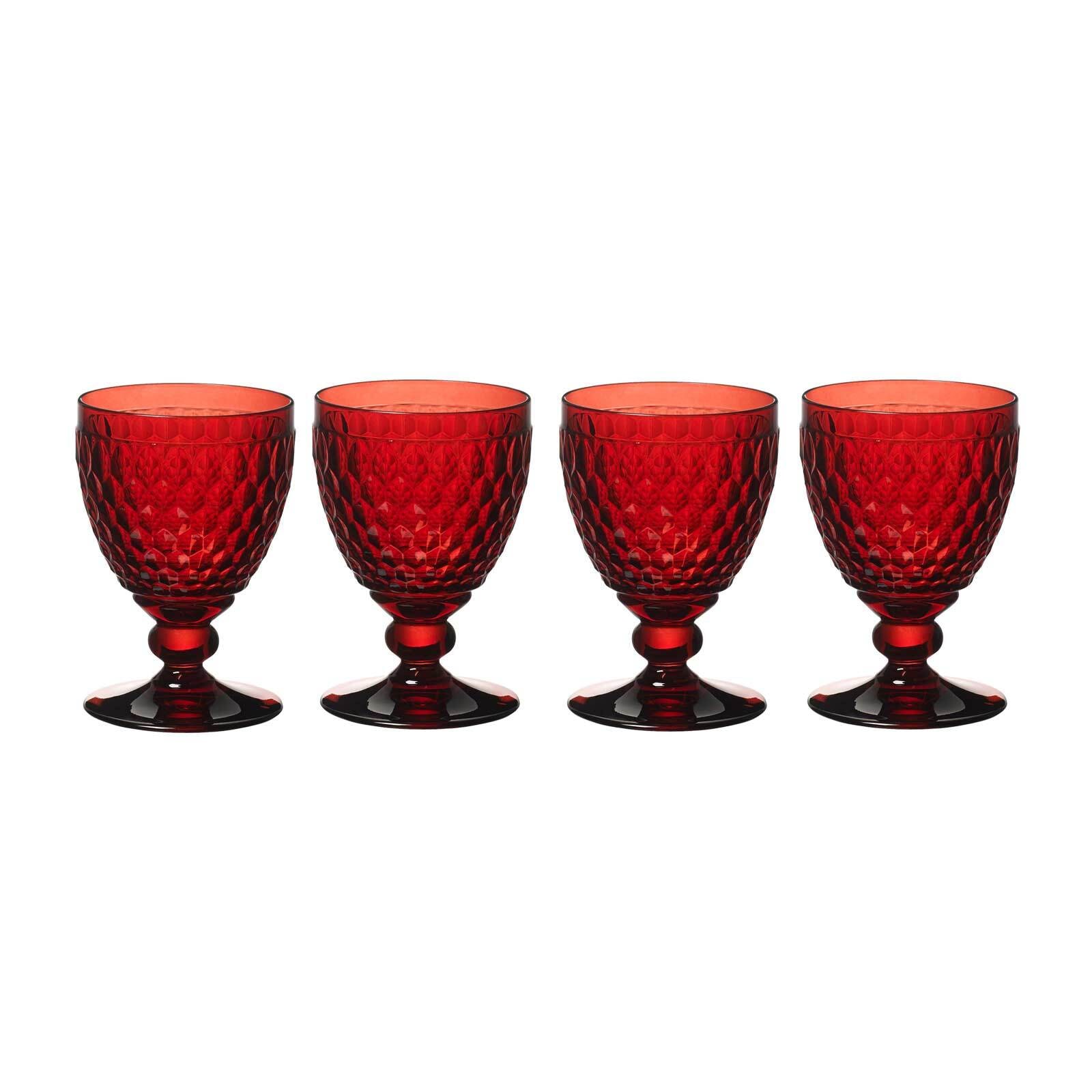 Rotweinglas VILLEROY & BOCH "Rotweingläser Boston Coloured 310 ml 4er Set", rot, Glas, Trinkgefäße, Rotweinglas