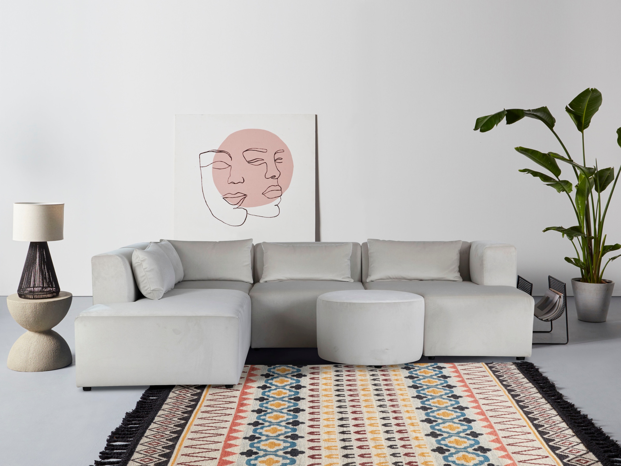 Leonique Ecksofa »Alexane L-Form«, zusammengesetzt aus Modulen, in vielen Bezugsqualitäten und Farben.