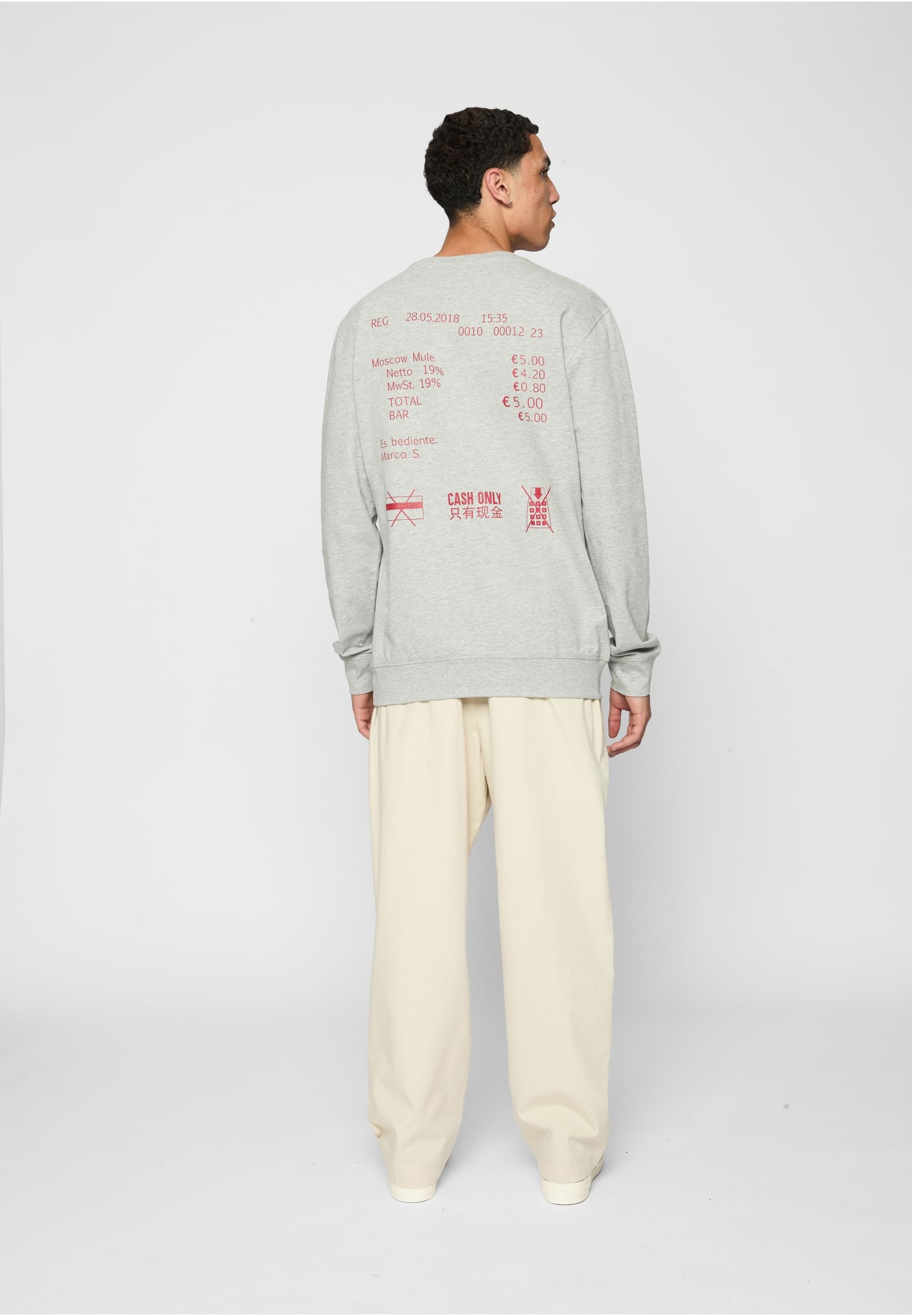 MisterTee Rundhalspullover »MisterTee Herren Cash Only Crewneck«, (1 tlg.)