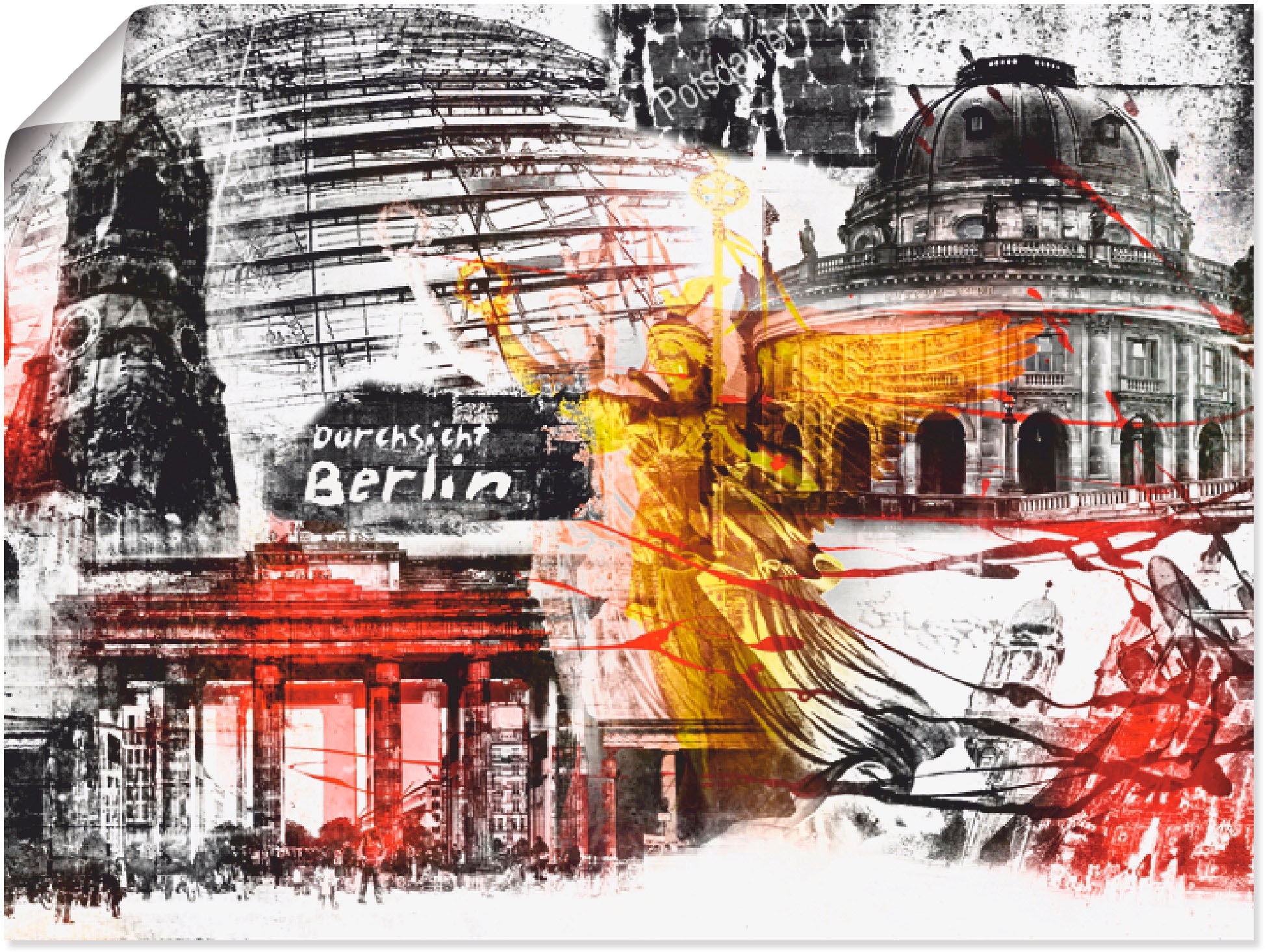 Skyline | Collage in Elemente, als Leinwandbild, Architektonische bestellen Wandaufkleber (1 Wandbild Poster versch. VI«, BAUR Größen »Berlin oder Artland St.),