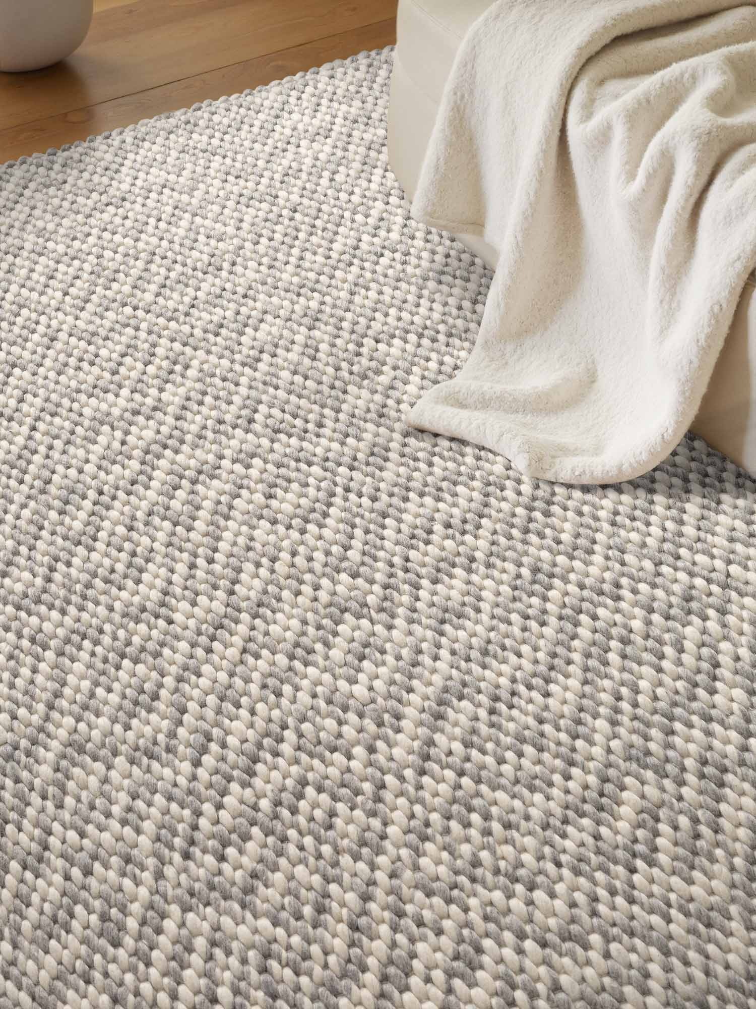 ELLE DECORATION Wollteppich »Beans« rechteckig 10 mm Höhe Handweb Teppich Wolle, Perlenstruktur, Wohnzimmer, Schlafzimmer, Flur