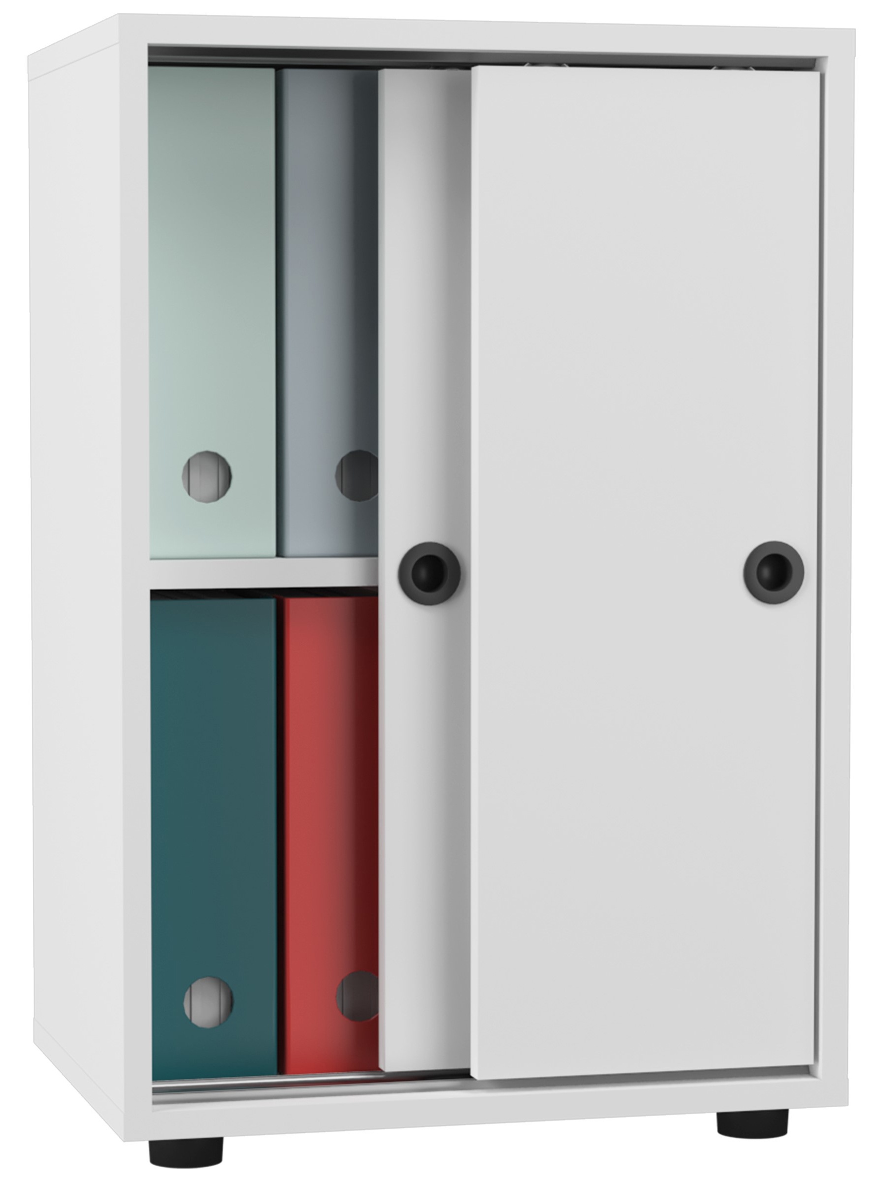 Aktenschrank VCM, B:49cm T:38cmweiß, Obermaterial: 100% Holz Wood., Büro, Schränke, "Büroschrank Schiebetüren Aktenschrank Ulas 2fach"