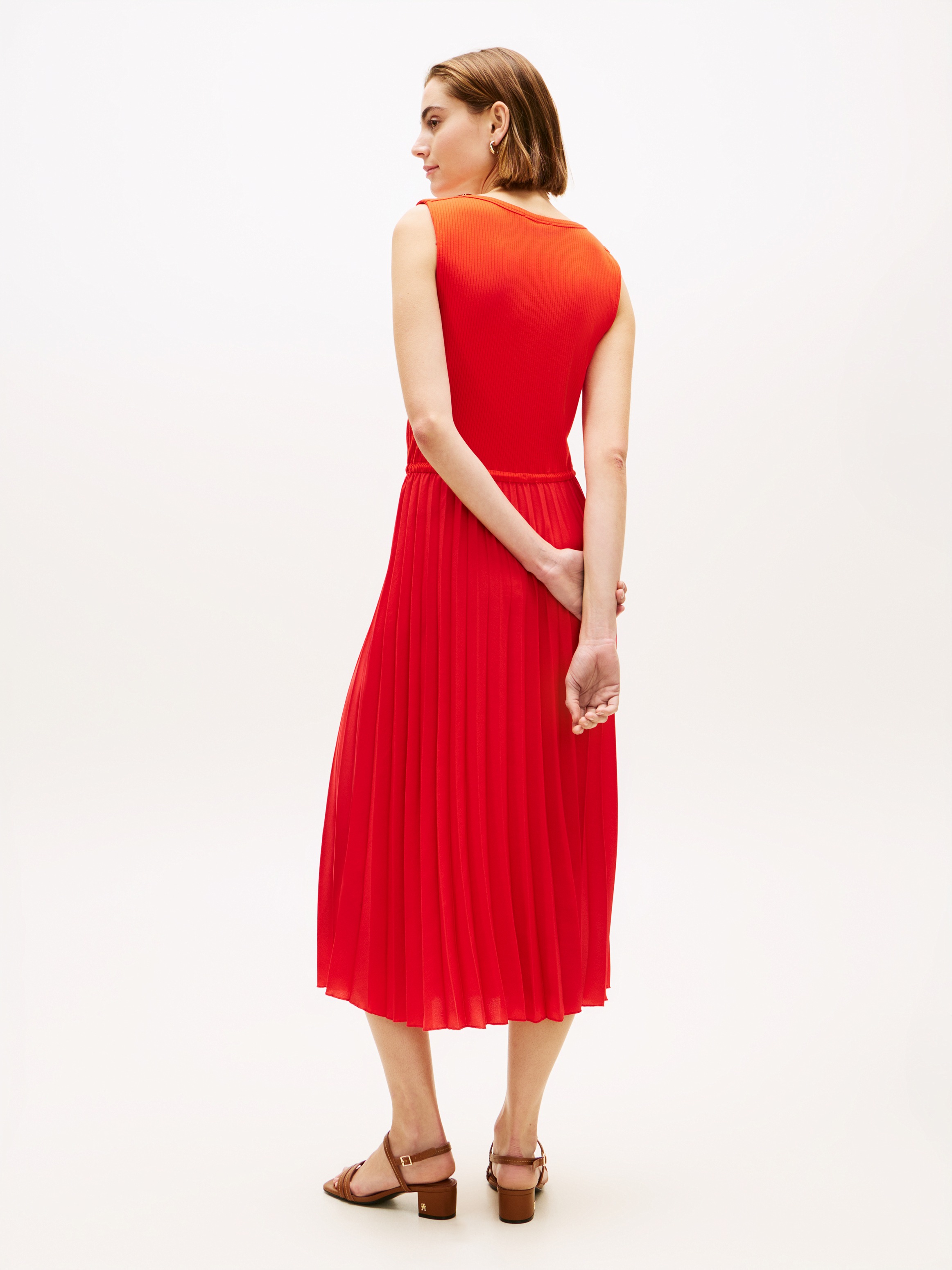 Tommy Hilfiger Strickkleid "5X2 SLASH-NK MIX MEDIA DRS" Ohne Taschen mit fe günstig online kaufen