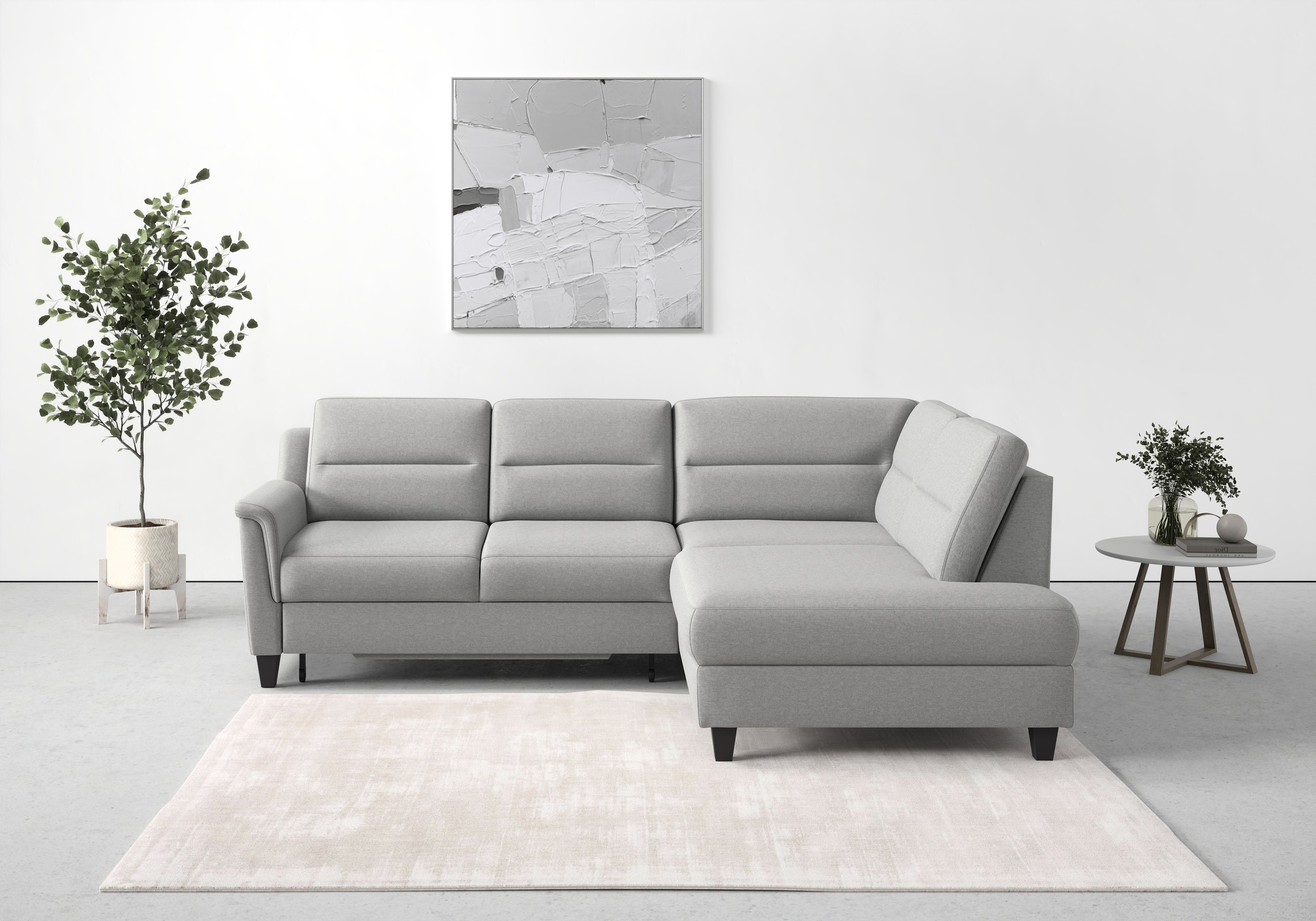 sit&more Ecksofa »Farö L-Form«, inklusive Federkern, wahlweise mit Bettfunktion und Bettkasten