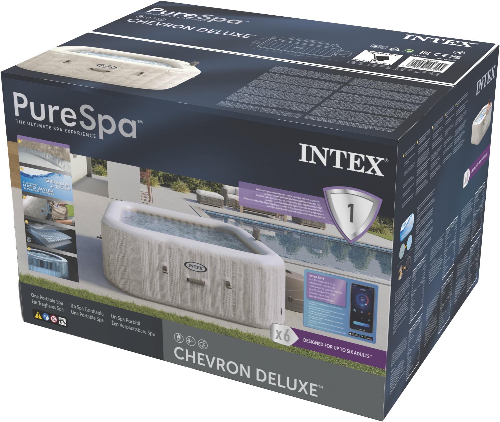 Intex Whirlpool »»PureSpa Chevron Deluxe««, braun, in verschiedenen Größen