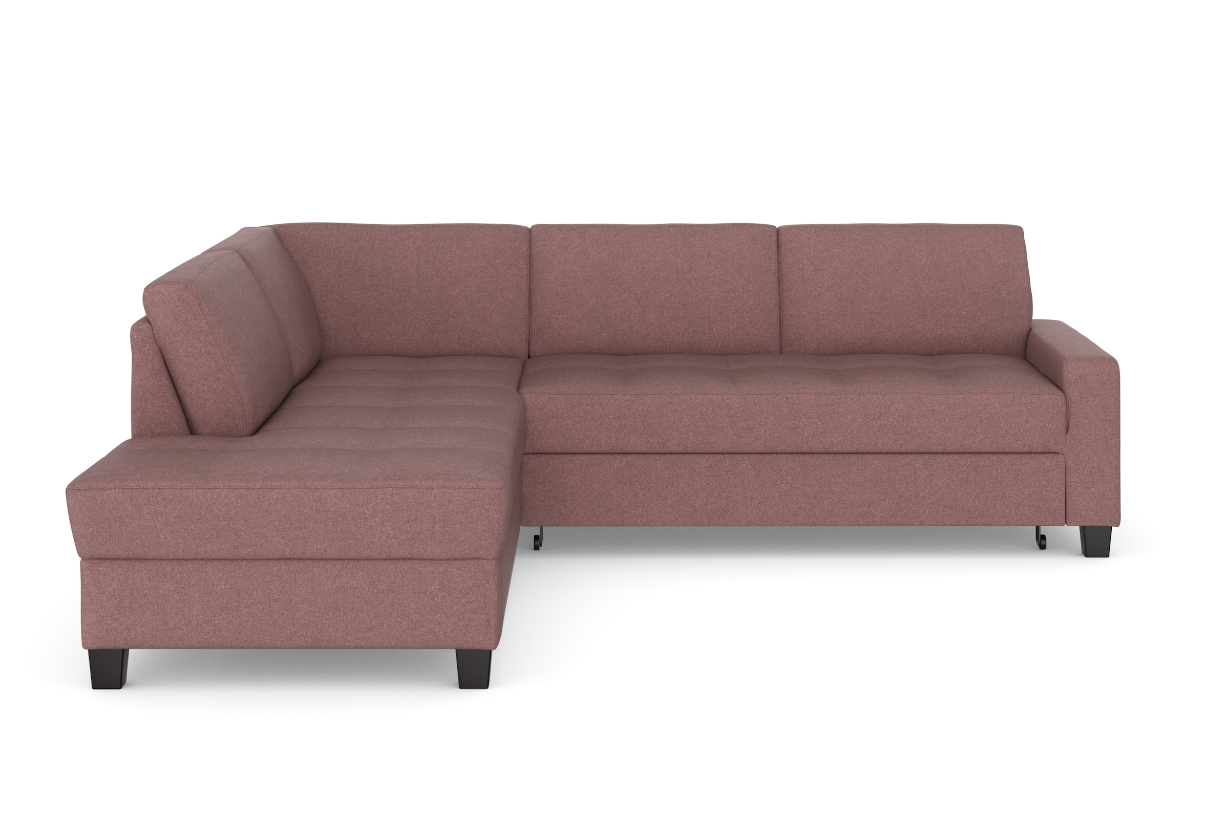 DOMO collection Ecksofa »Florentina zeitlos und elegant, Sitznähte als Designelement, L-Form«, wahlweise mit Bettfunktion, mit Kontrastnaht, Komfortsitzhöhe 47cm