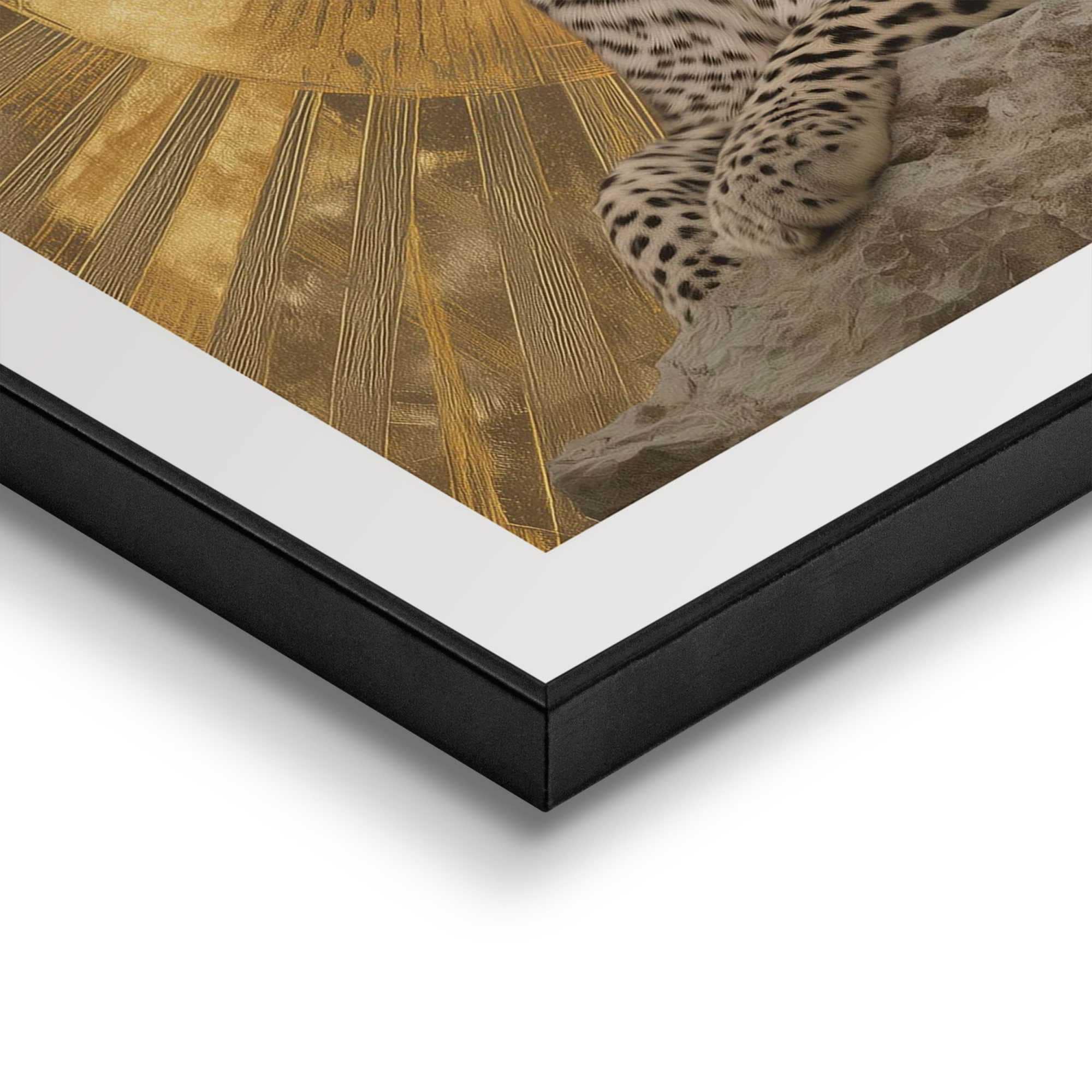 Reinders! Bild mit Rahmen »Königlicher Leopard« Tiere 1 Stk. tlg. Wohnzimmer - Gold - MDF - Tiere - 30x40 cm