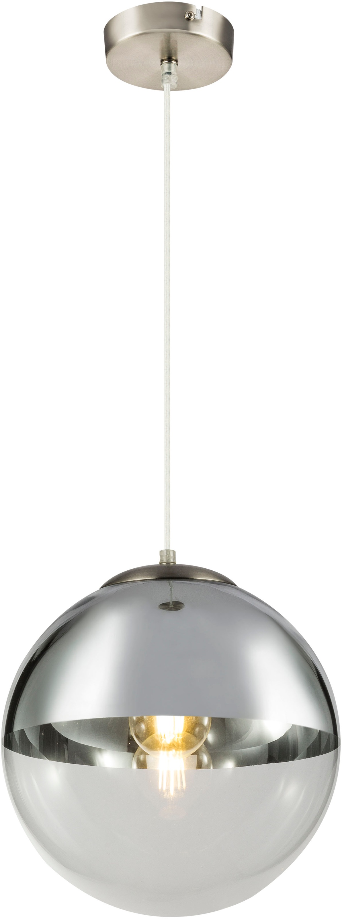GLOBO LIGHTING Hängeleuchte »VARUS« E27 1 Stk. Hängeleuchte für Esszimmer & Wohnzimmer Nickel