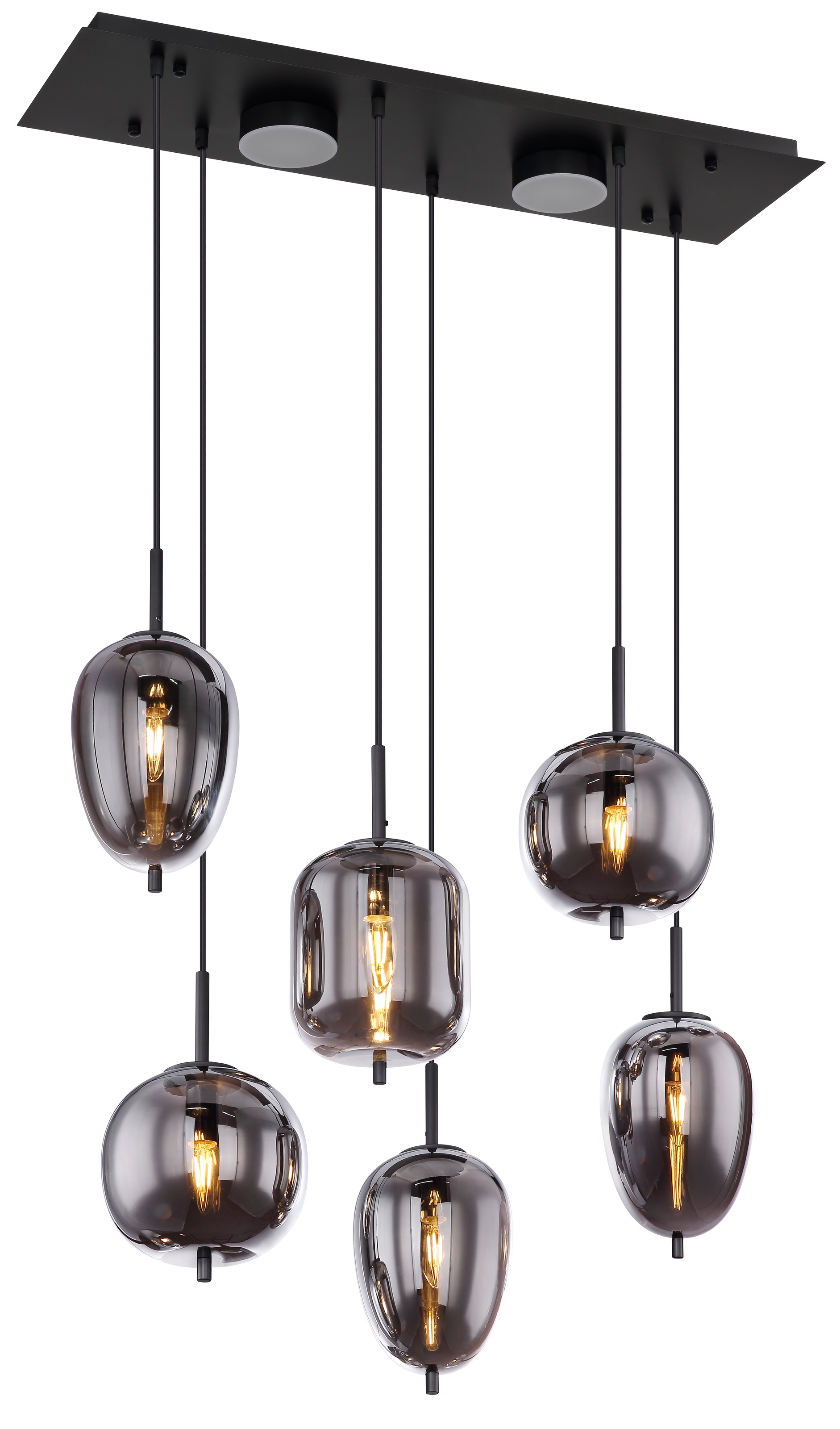 GLOBO LIGHTING Hängeleuchte »BLACKY« E14 1 Stk. Hängelampe/Pendelleuchte/Glas rauchfarben/unterschiedliche Gläser