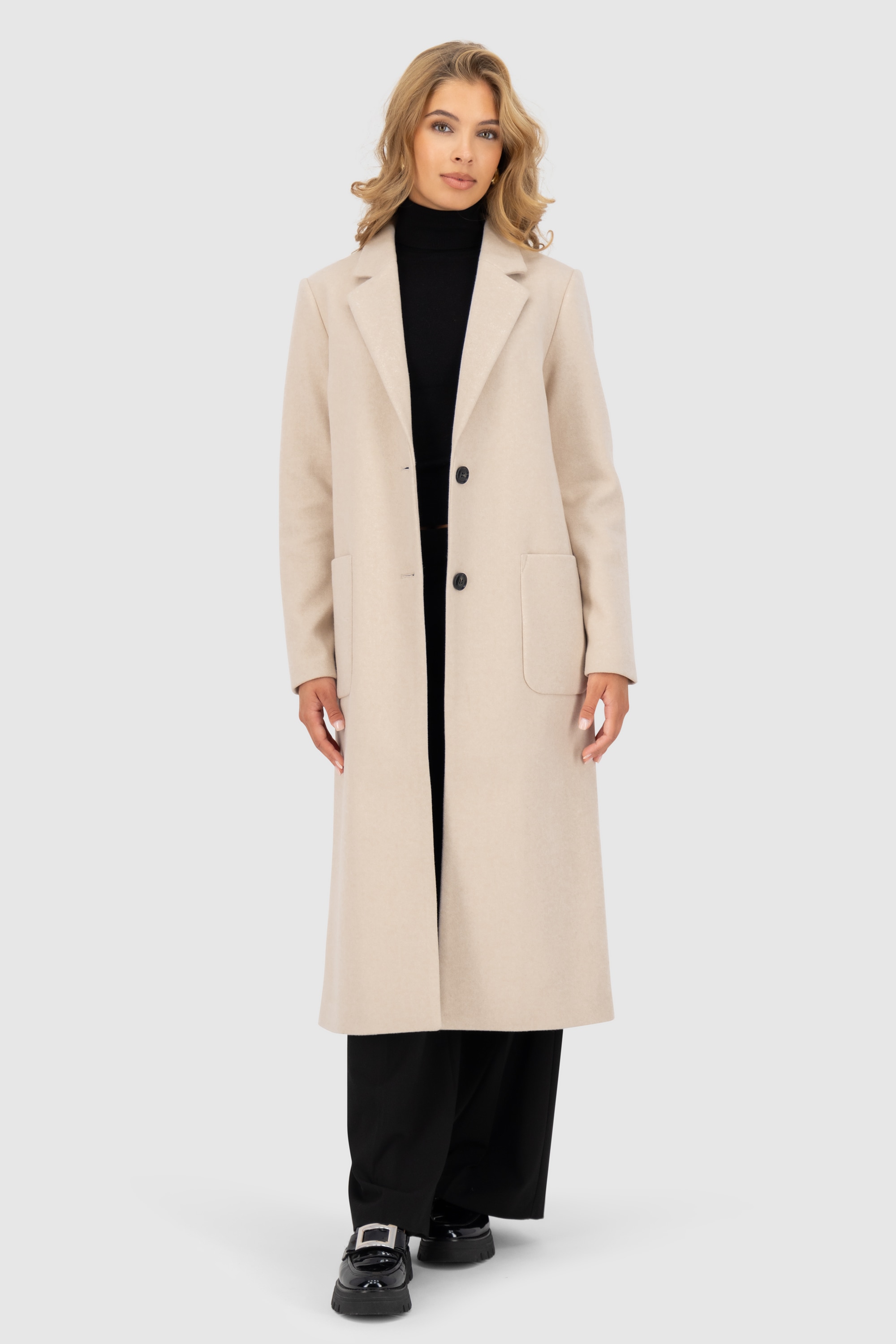 Alife & Kickin Winterjacke »Damen DierdreAK A«, ohne Kapuze, Klassischer Wintermantel in schmaler, gerader Passform und Wolloptik