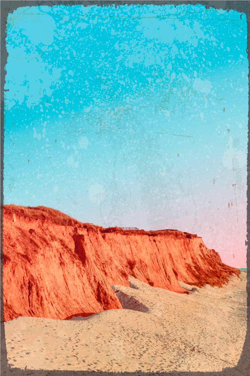 queence Metallbild »Perfect beach«, Schriftzüge-Schriftzug-Küste-Strandbilder-Strand, (1 St.), Stahlschilder