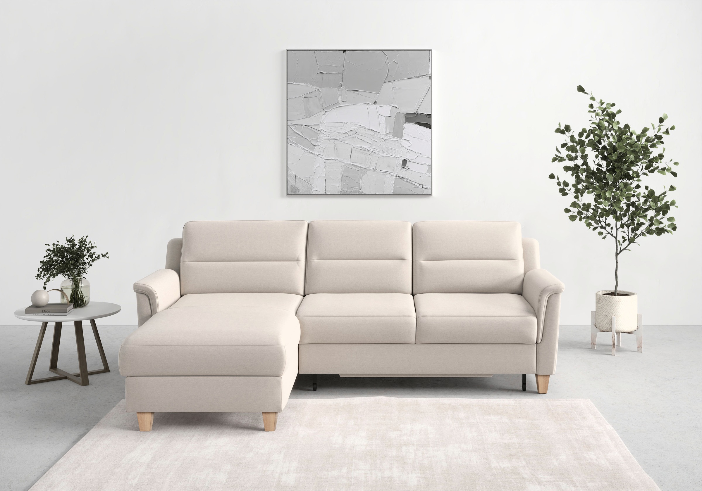 Ecksofa SIT & MORE "Farö L-Form", grau (elephant), B:234cm H:90cm T:168cm, Sofas, Ecksofa, inklusive Federkern, wahlweise mit Bettfunktion und Bettkasten 2
