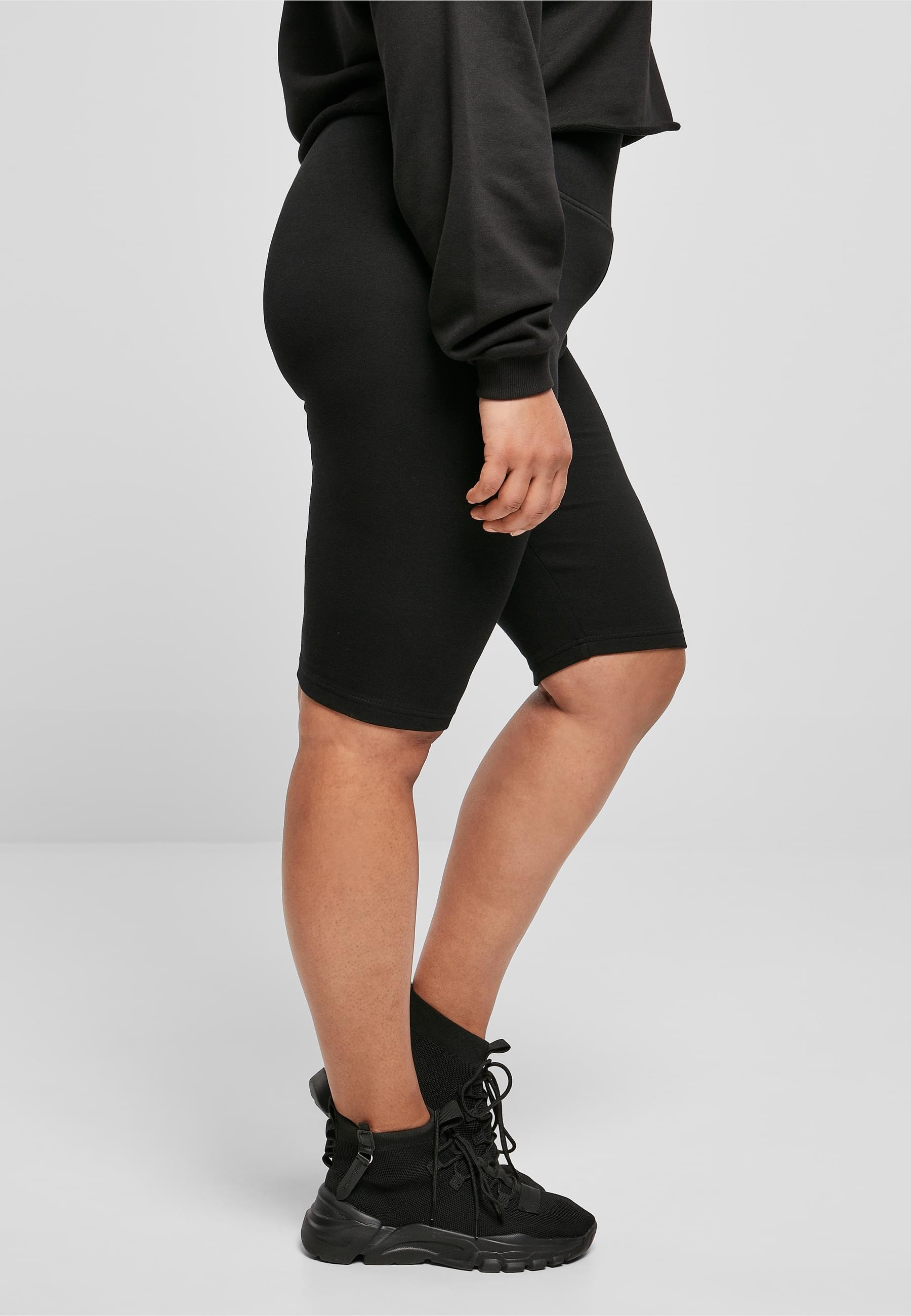 URBAN CLASSICS Stoffhose »Urban Classics Frauen Ladies High Waist Branded Cycle Shorts«, (1 tlg.)
