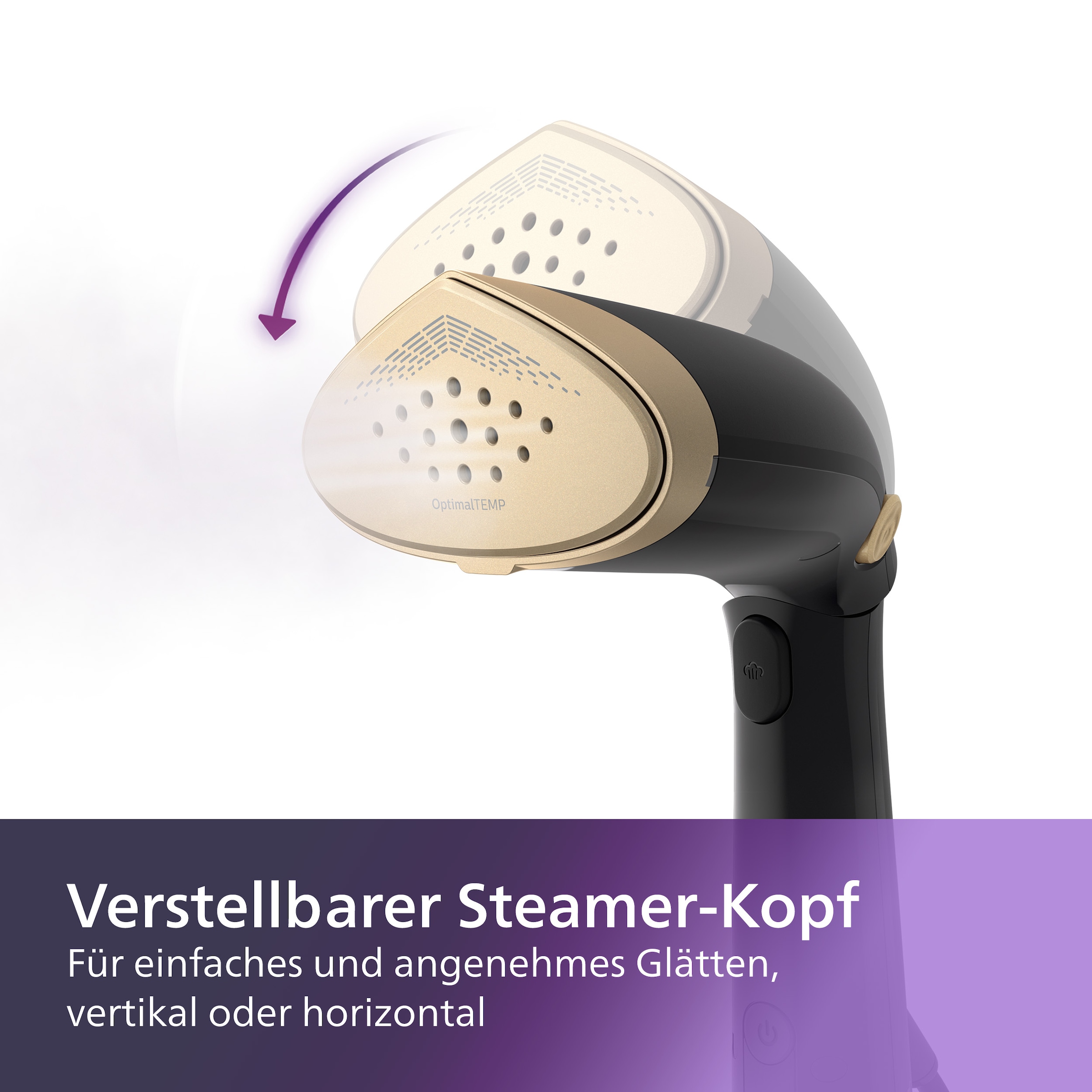 Philips Dampfbürste »STH7060/80 "Performer", 100 ml und 200 ml Wassertank, Metallplatte« 1500 W verstellbarer Kopf, Handschuh und Stylemat inkl.