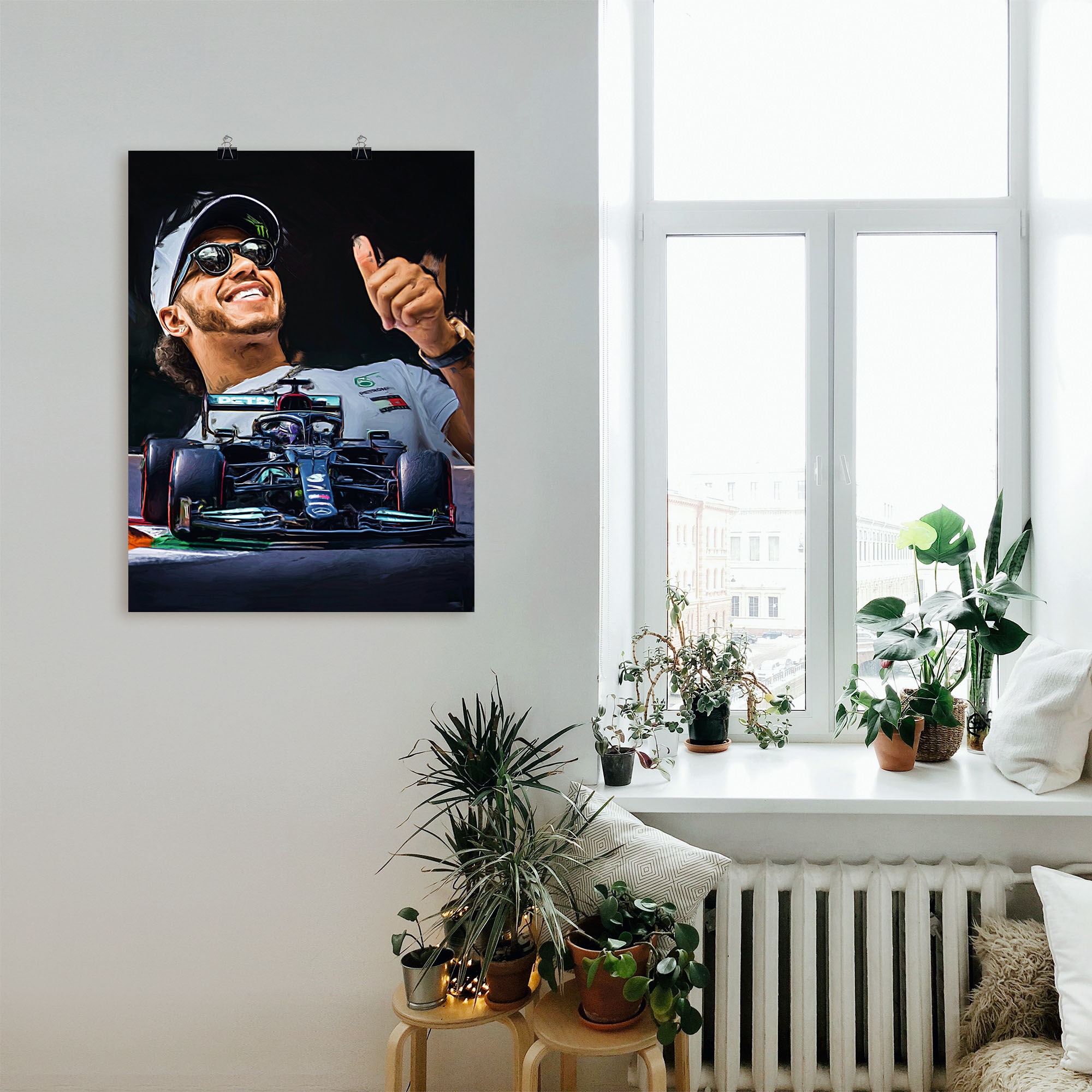 Artland Wandbild »Sir Lewis Hamilton alias LH44«, Auto, (1 St.), als Alubild, Outdoorbild, Leinwandbild, Poster in verschied. Größen