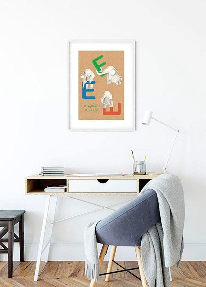 Komar Bild »ABC Animal E«, Buchstaben, (1 St.), Wandbild zur Dekoration - ohne Rahmen