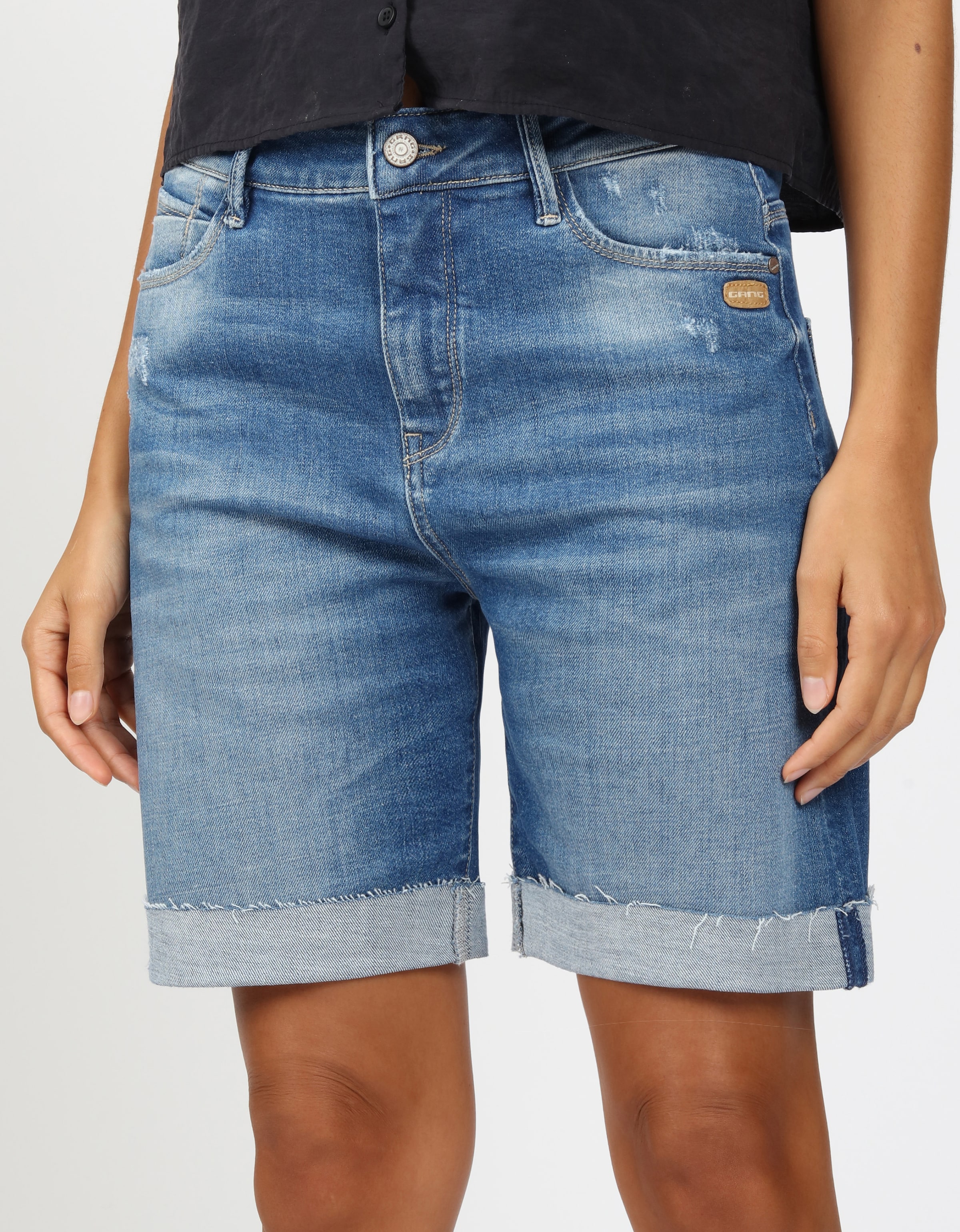 GANG Jeansbermudas »94IDA BERMUDA«, mit gekrempeltem Saum