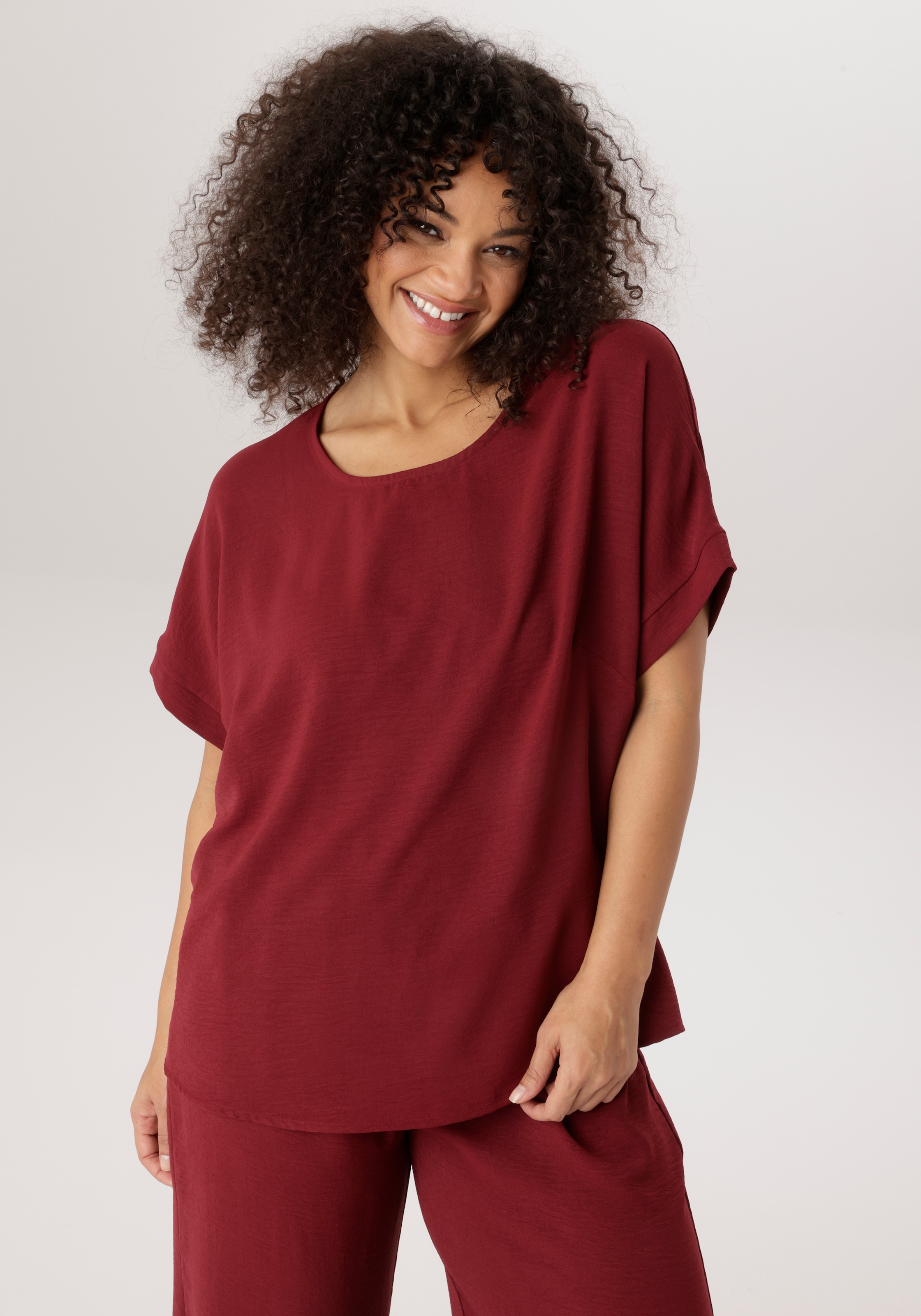 Aniston PLUS Schlupfbluse in weicher Pique-Qualität - NEUE KOLLEKTION günstig online kaufen