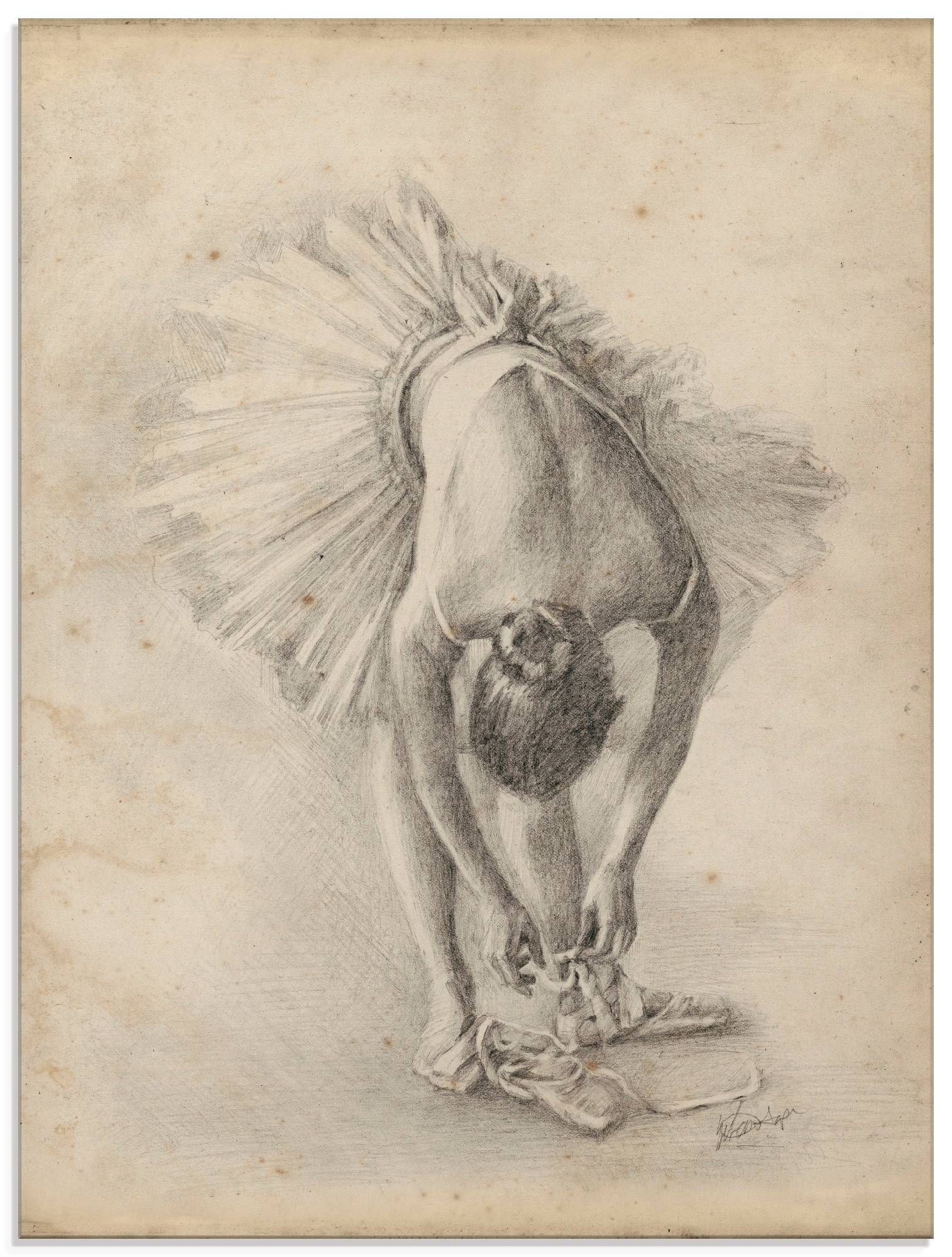 Artland Glasbild "Antike Ballerina Übung I", Sport, (1 St.), in verschiedenen Größen