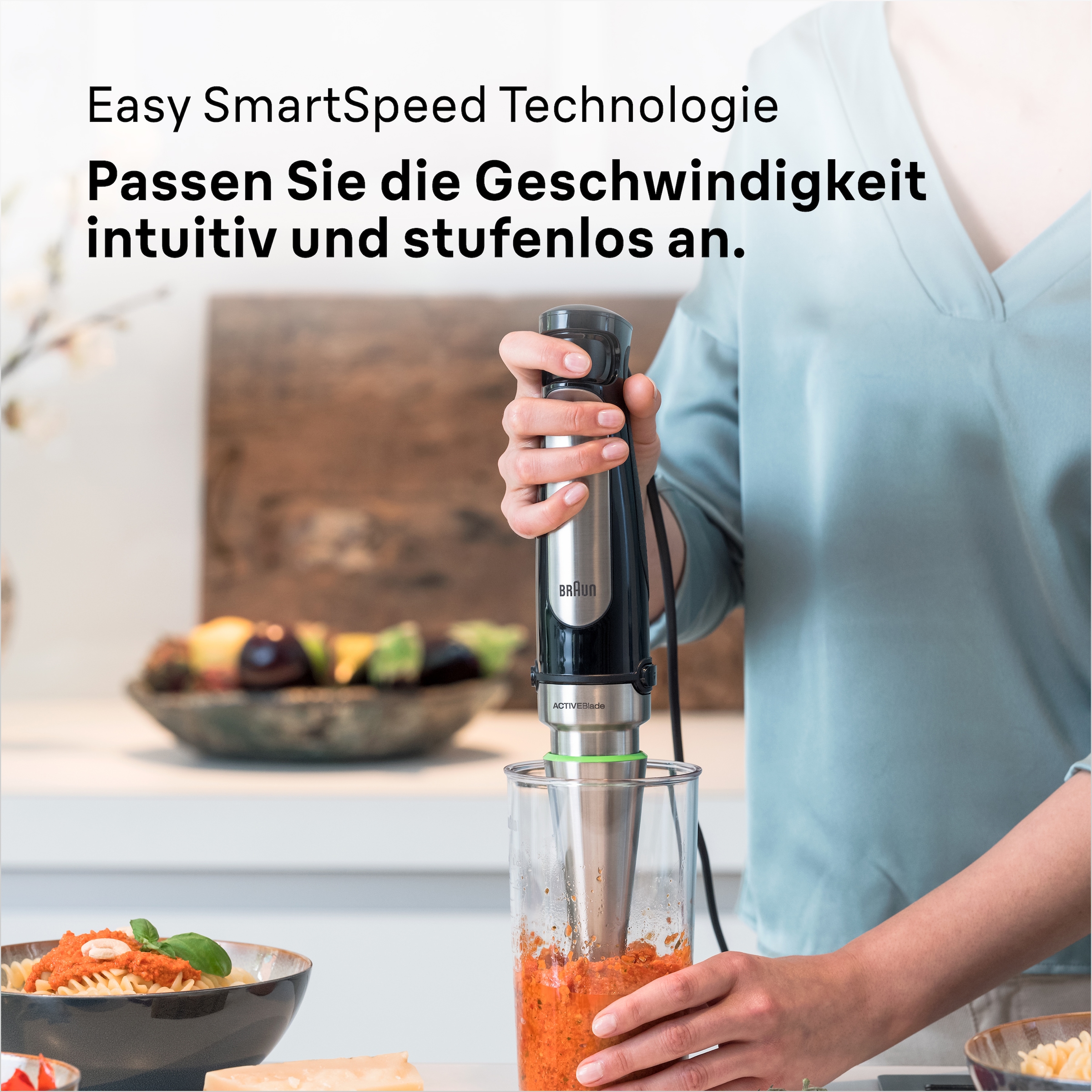 Braun Stabmixer »MultiQuick 7 MQ 7035X - 1000W, Stufenlosregulierbar, Dynamische Klinge«, 1000 W, Spritzschutz, Extra Mahlklinge, 500 ml Zerkleinerer, Schneebesen