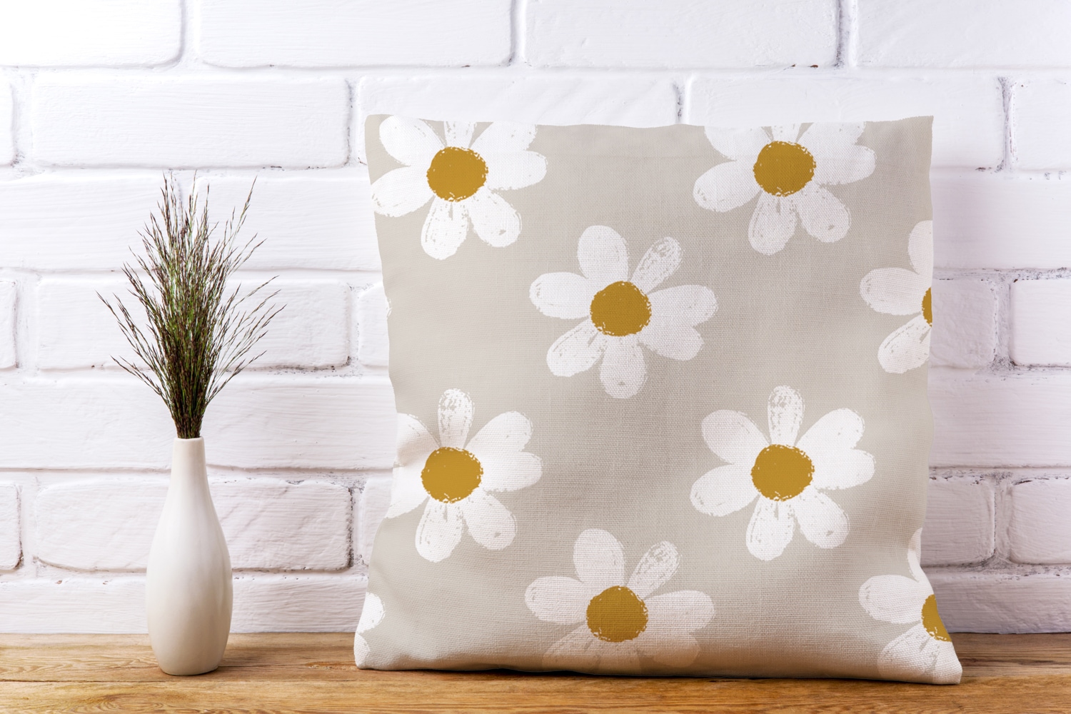 queence Dekokissen »Levke«, Kissenhülle,Gänseblümchen,Blumen,Florales Design,Naturmotiv,Zart