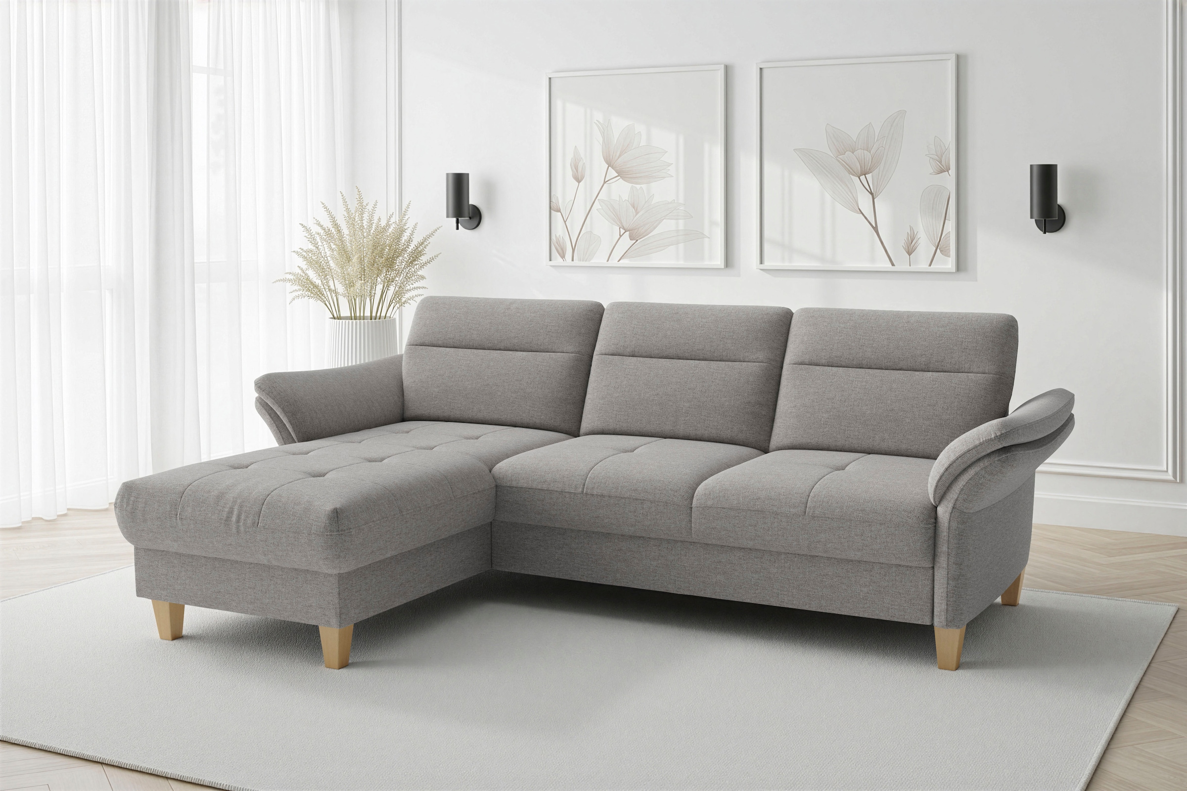 sit&more Ecksofa "Pamela L-Form, B: 230 cm, optional Schlaffunktion & Bettkasten" mit Federkern