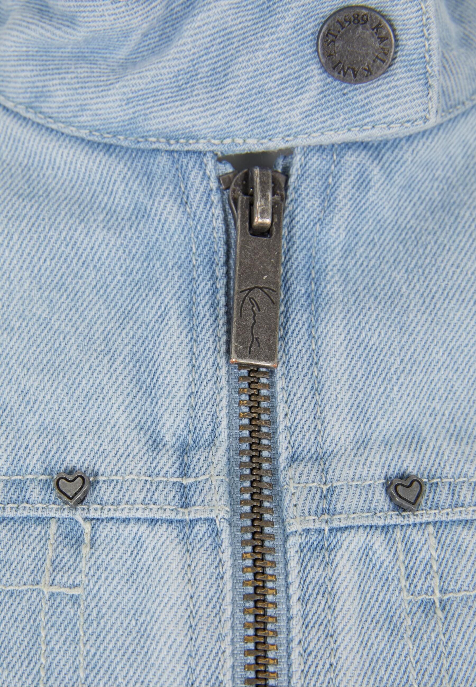 Karl Kani Allwetterjacke »Karl Kani Retro TM Denim Biker Jacket«, (1 St.), ohne Kapuze