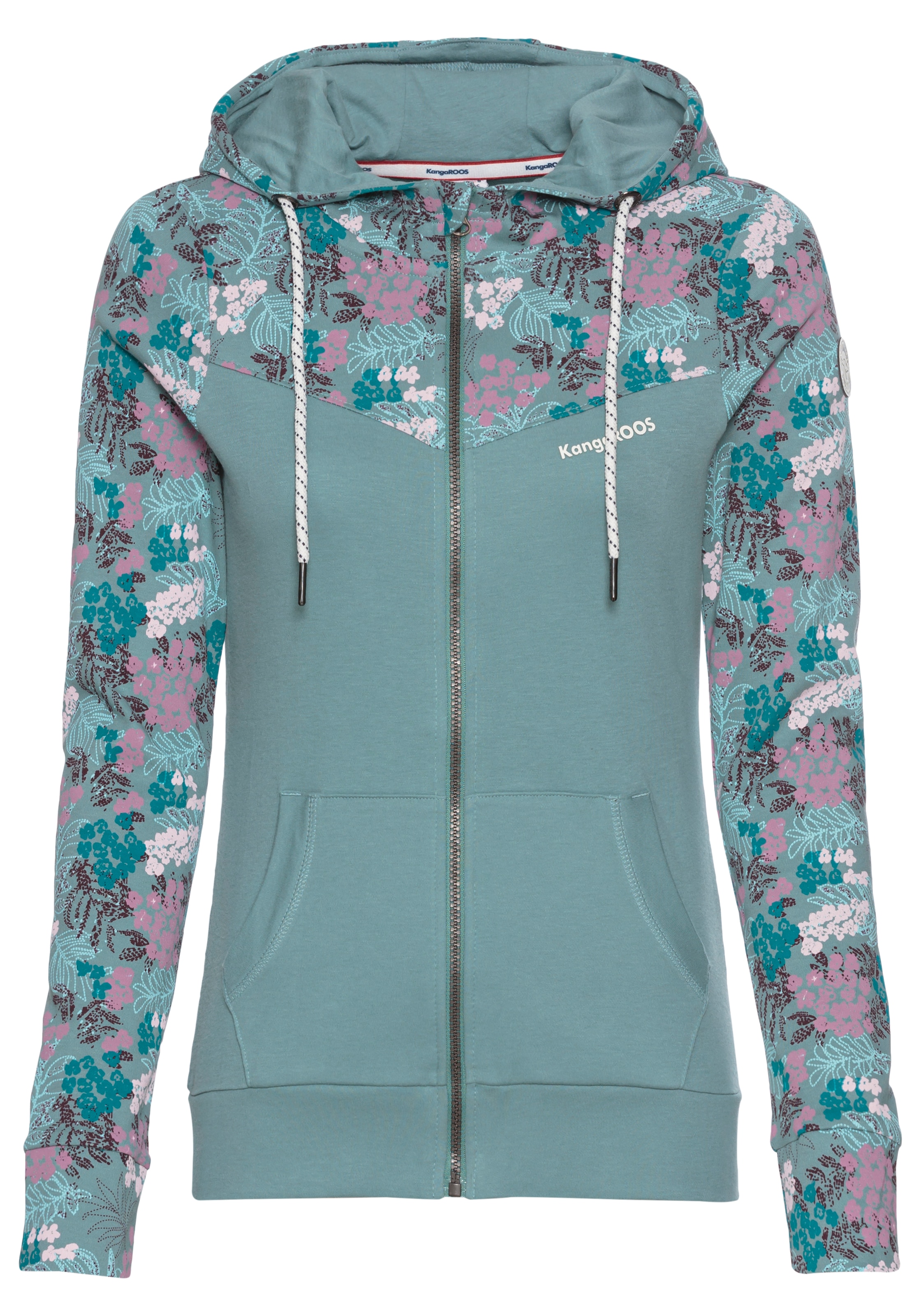 KangaROOS Kapuzensweatjacke, mit Blumenprint