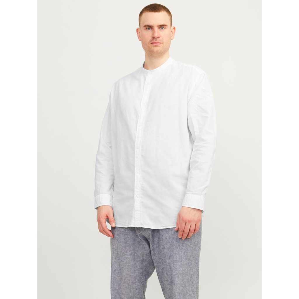 Jack & Jones PlusSize Langarmhemd »JJELINEN BLEND BAND SHIRT LS SN PLS«