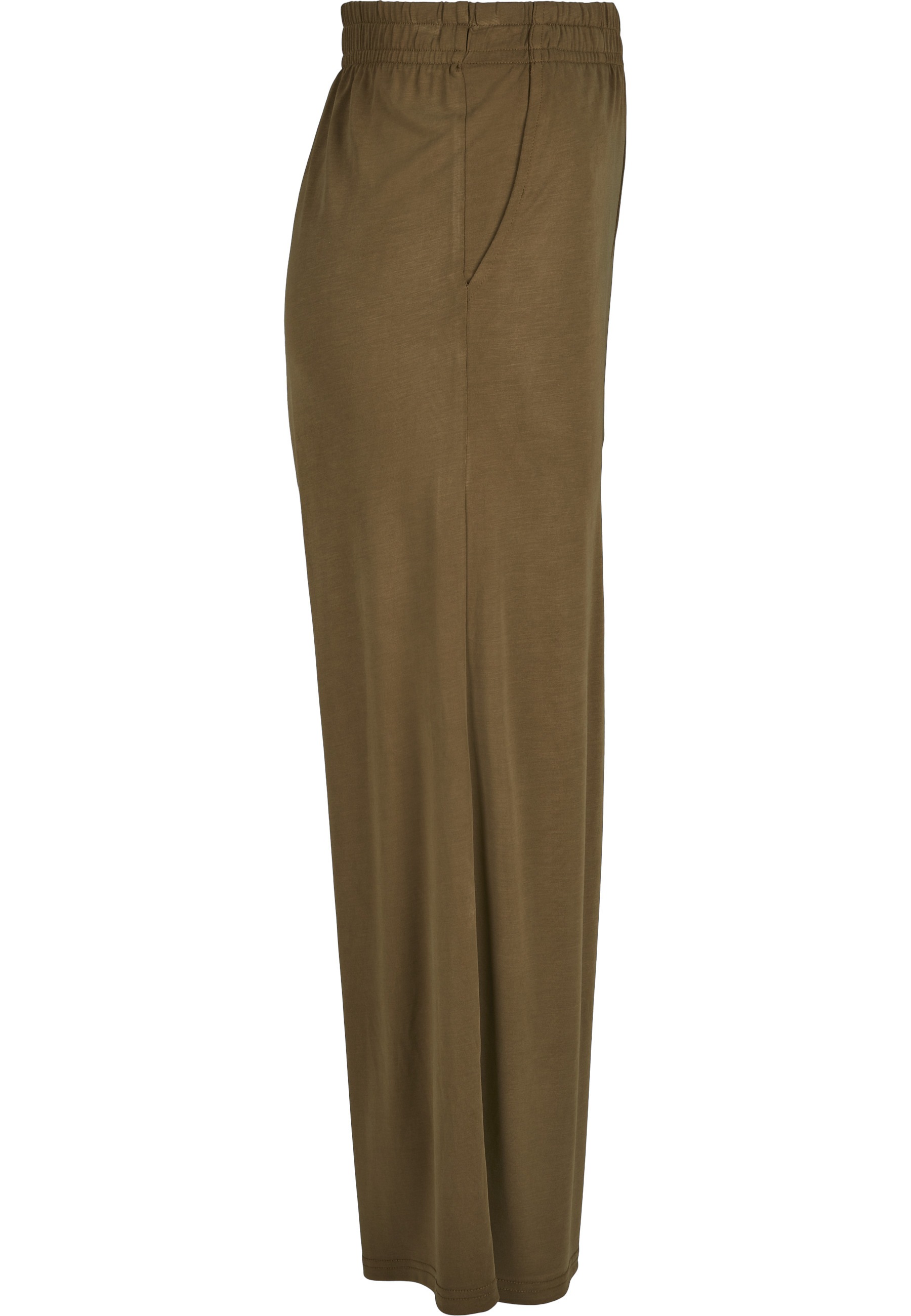 Stoffhose URBAN CLASSICS "Urban Classics Damen Ladies Modal Culotte", Damen, Gr. XS, US-Größen, summerolive, 77% Modal, 23% Polyester, unifarben, loose fit, Hosen Stoffhose 3