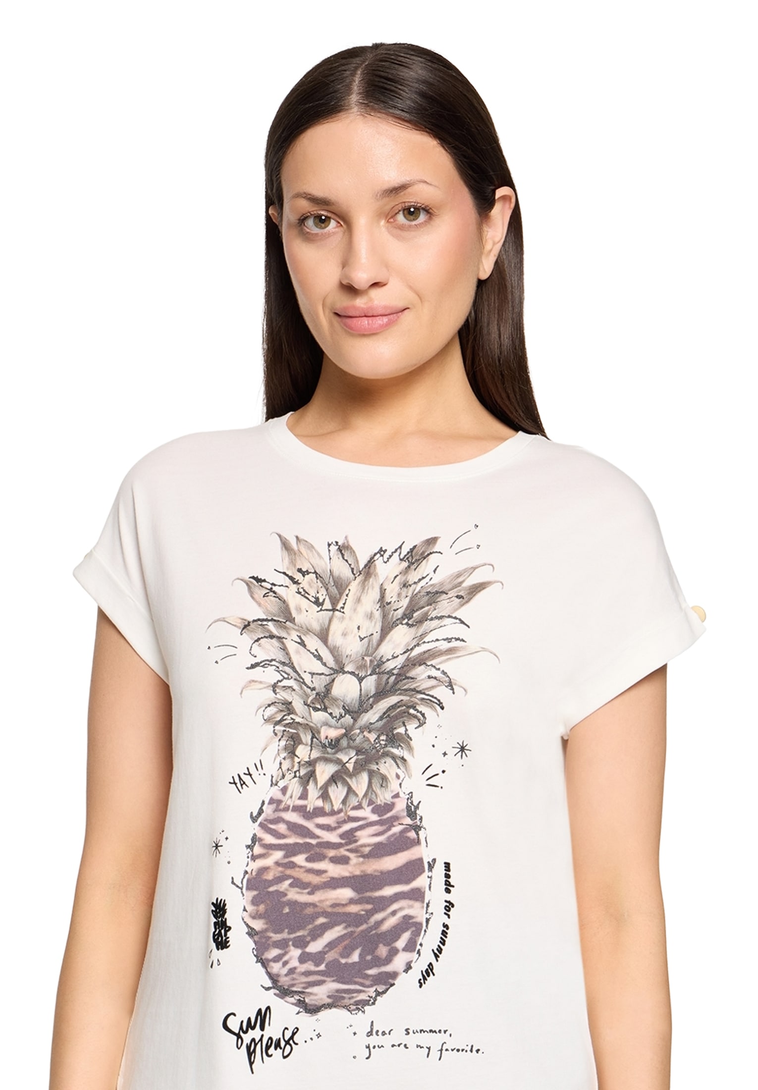 Cartoon Kurzarmshirt »Damen mit Ärmelaufschlag« 1