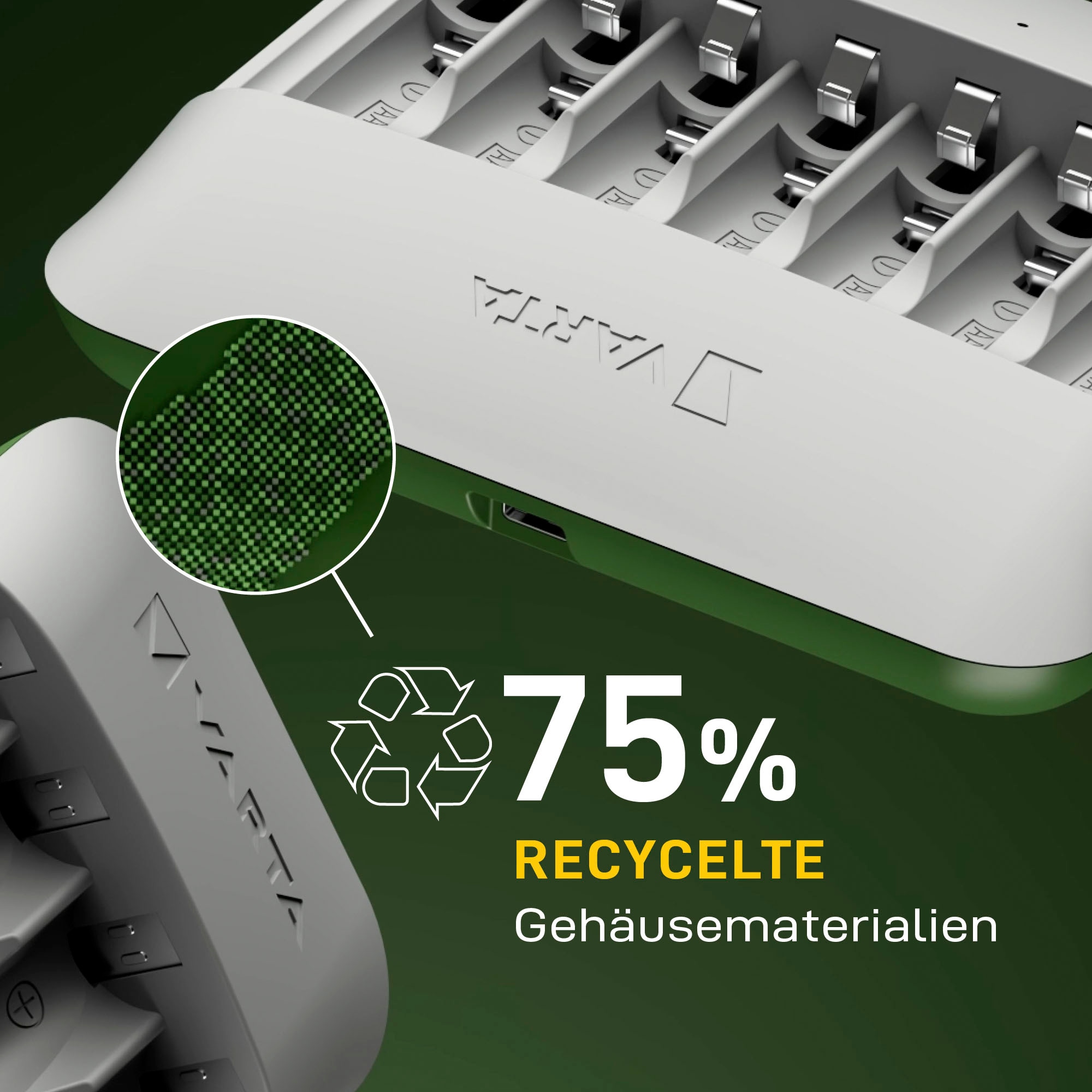 VARTA Batterie-Ladegerät »Eco Charger Multi Recycled + 8x AA 2100 mAh«, 2000 mA, (Packung)