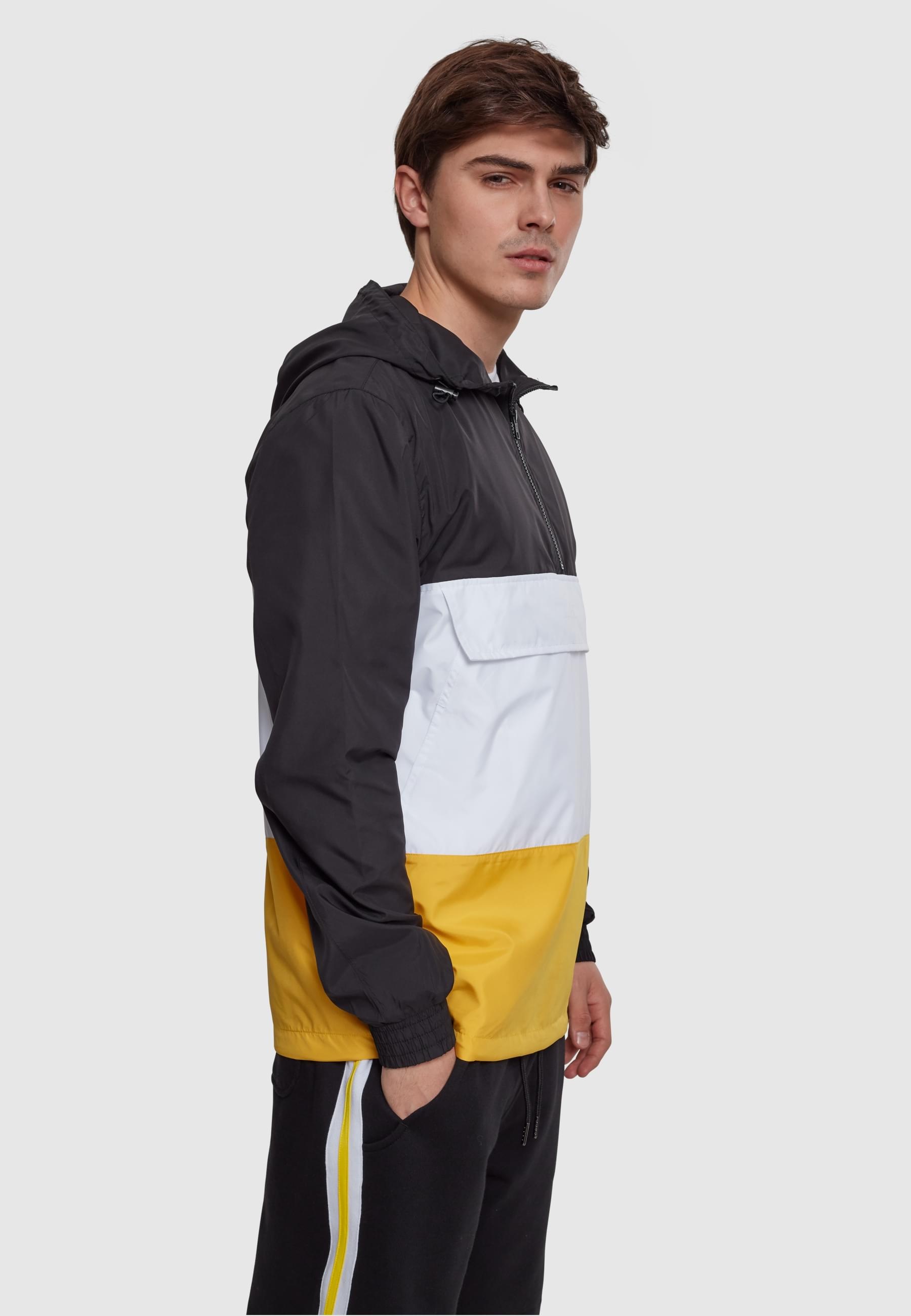URBAN CLASSICS Allwetterjacke »Urban Classics Herren Color Block Pull Over Jacket«, (1 St.), mit Kapuze